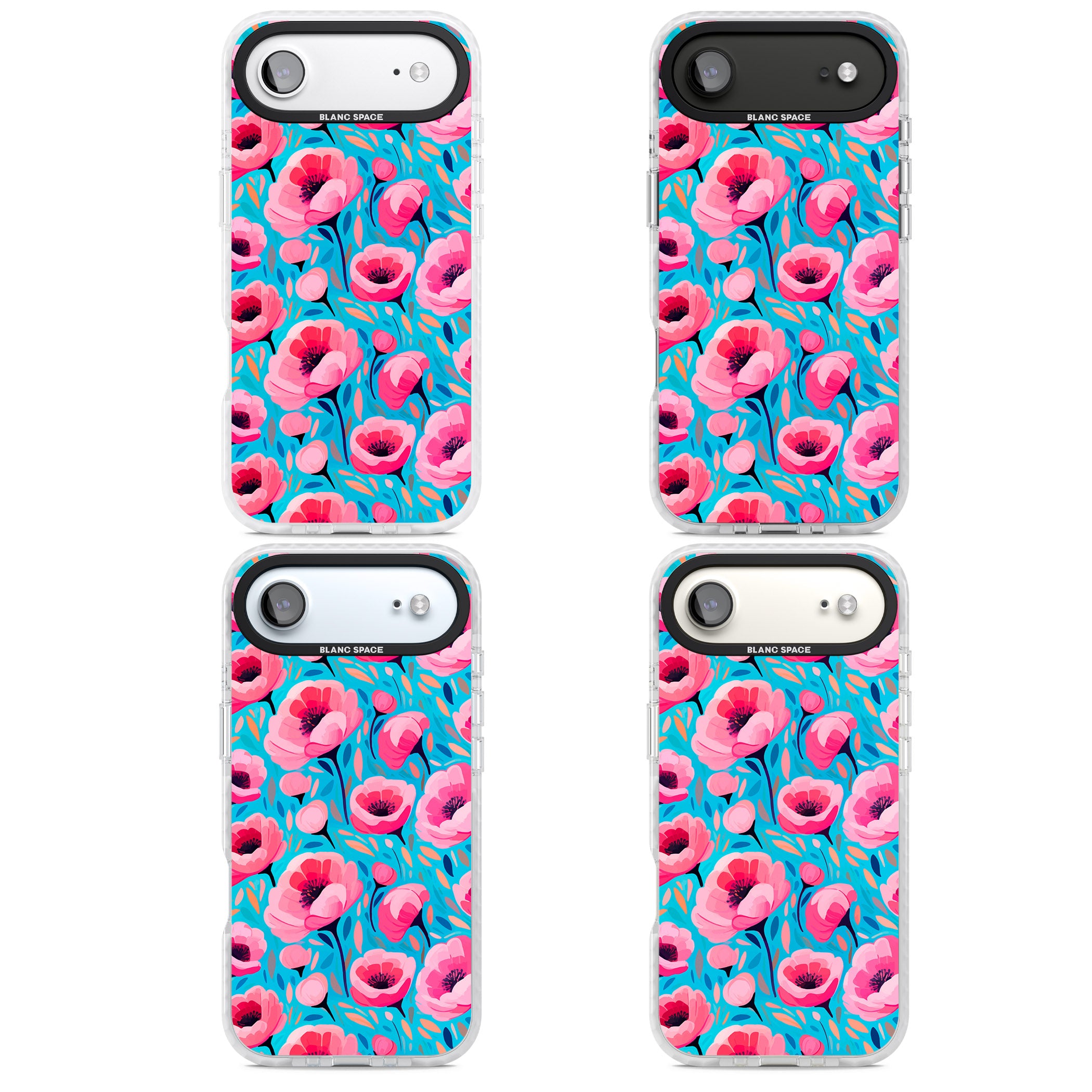 Tropical Pink Poppies iPhone 17 Air Impact Clear Phone Case APT Impact Protection