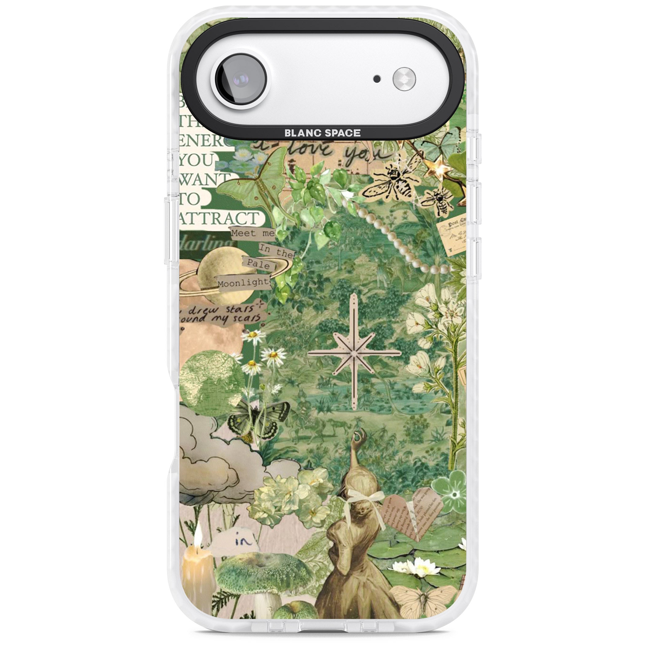 Green Vintage Collage iPhone 17 Air Impact Clear Phone Case