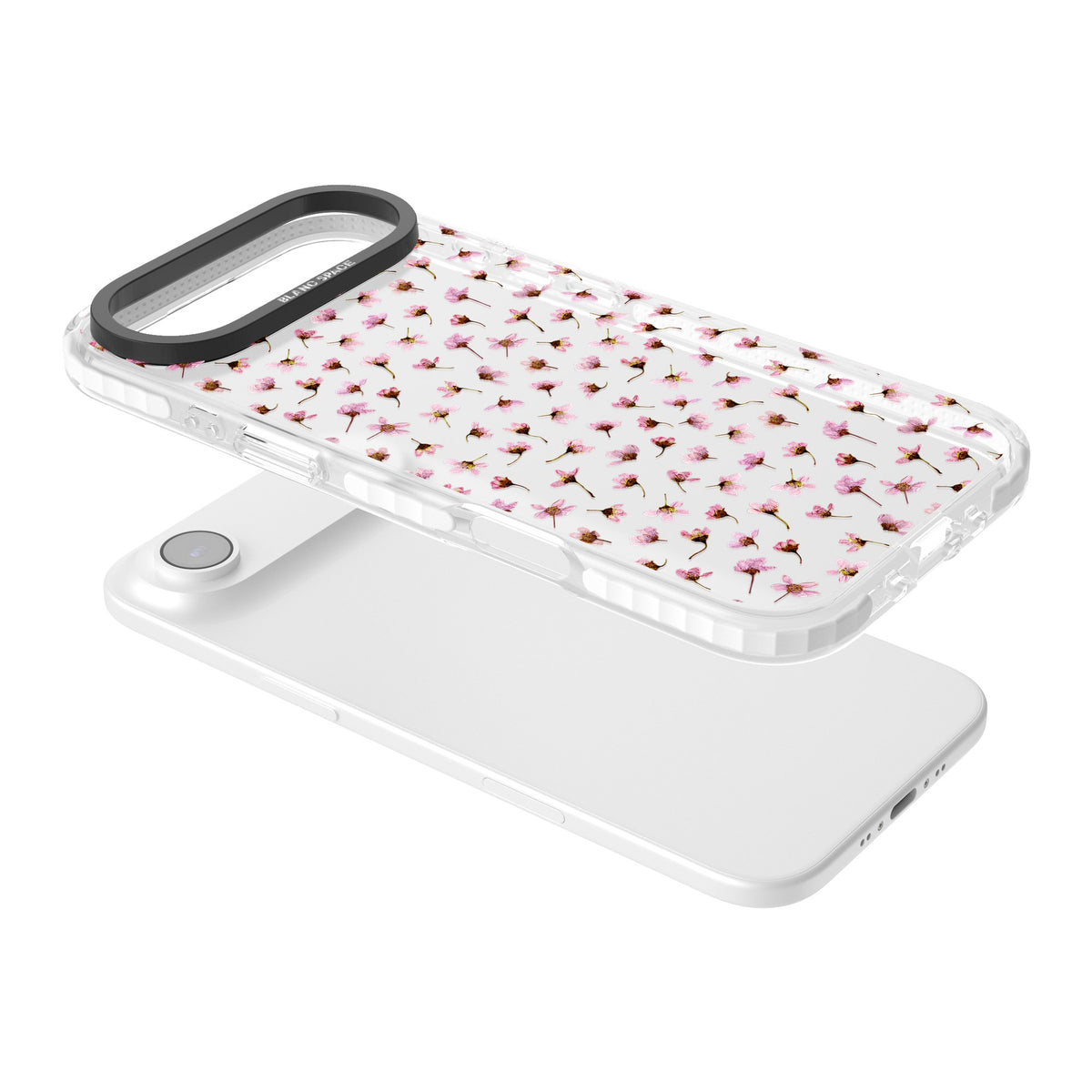 Cherry Flower Mist iPhone Air Impact Clear Phone Case angled