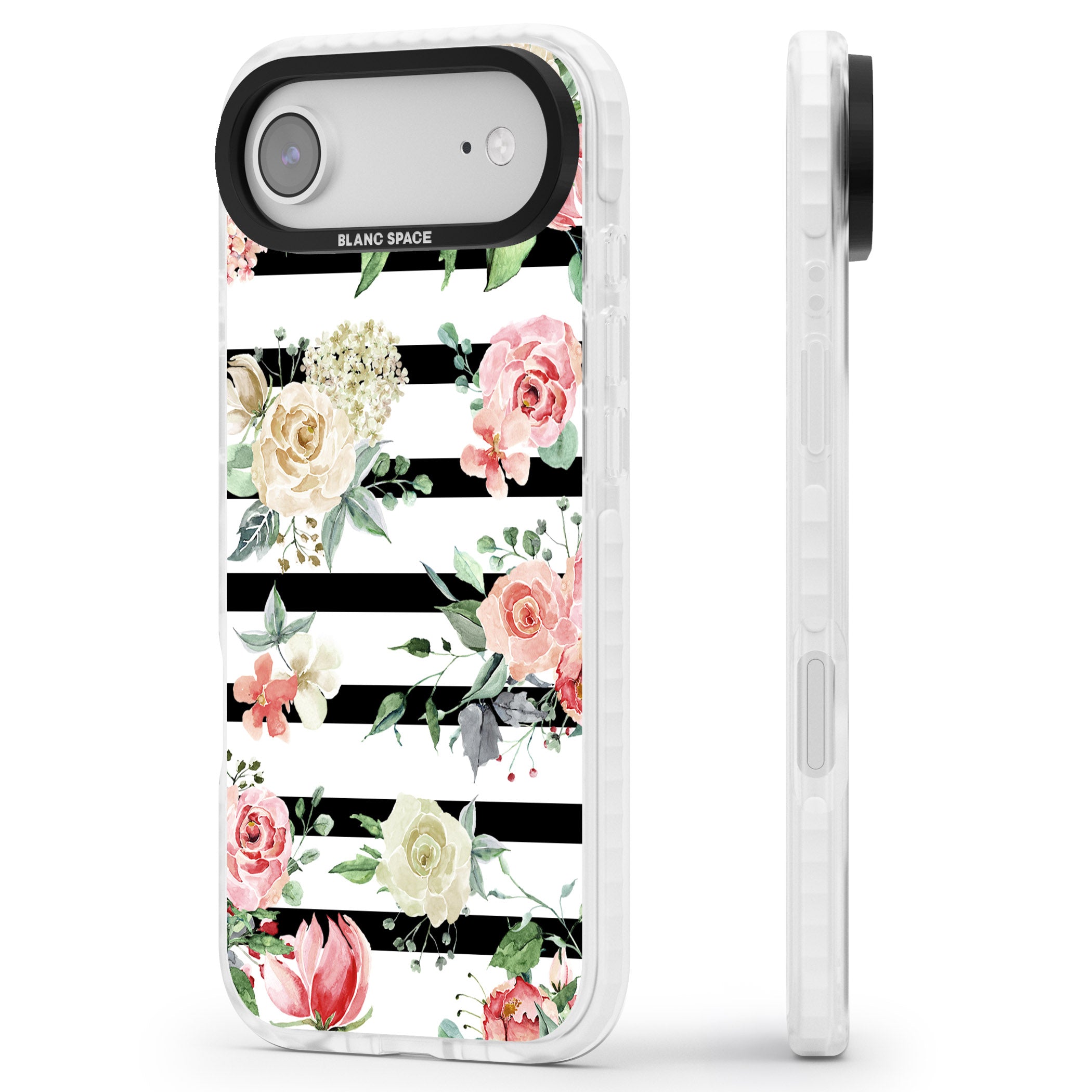 Floral Stripes iPhone 17 Air Impact Clear Phone Case Side Profile