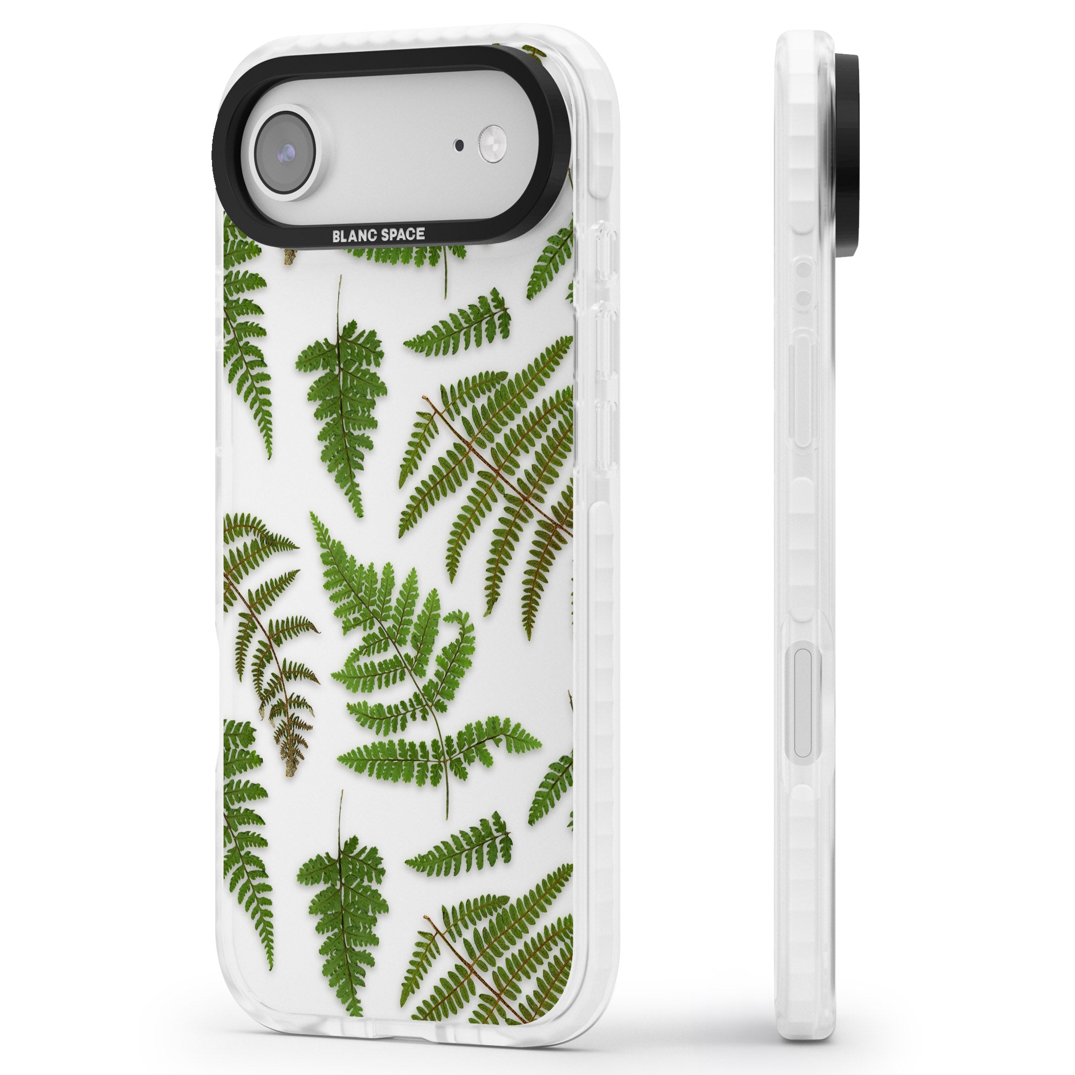 Leafy Ferns iPhone 17 Air Impact Clear Phone Case Side Profile