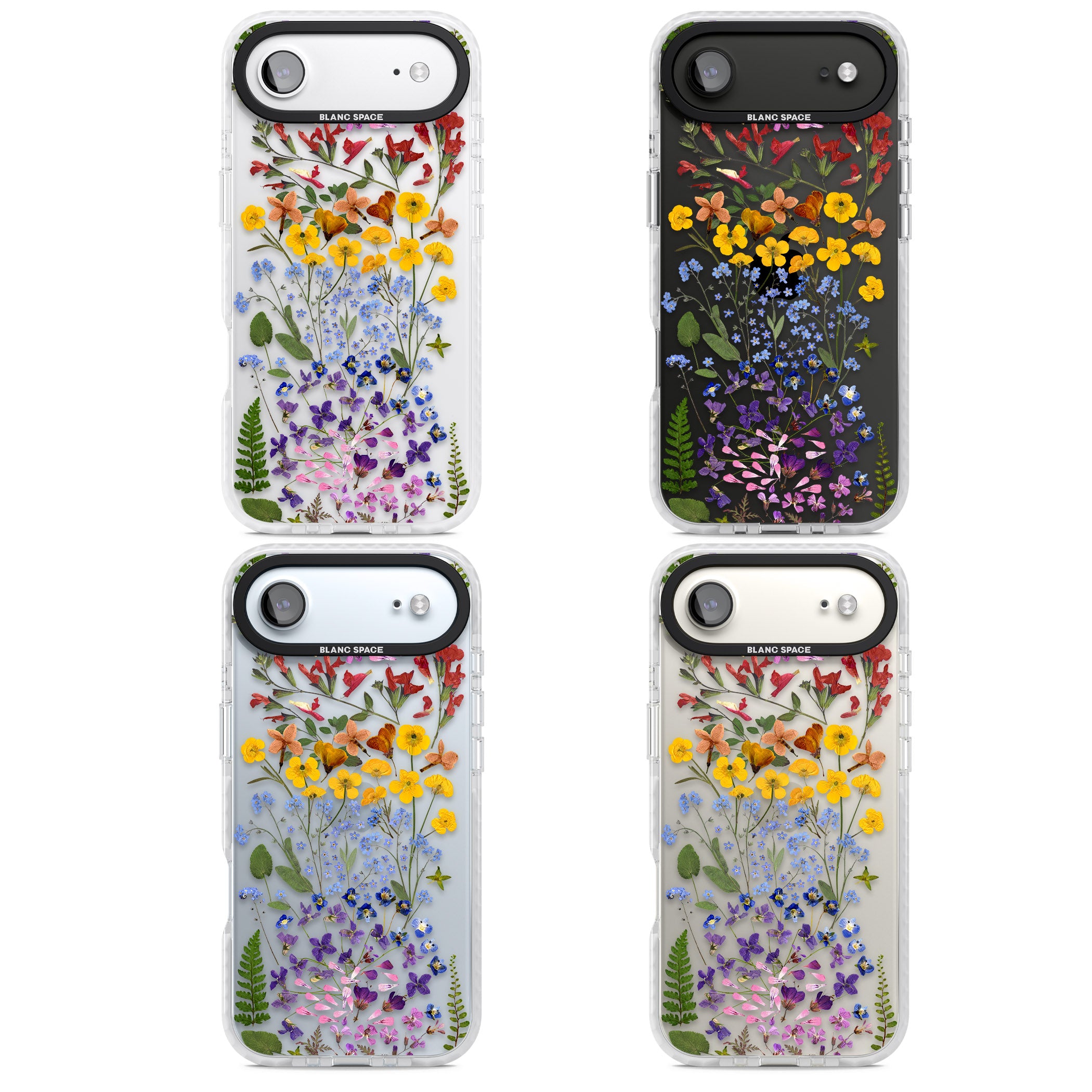 Pressed Wildflower Stripe iPhone 17 Air Impact Clear Phone Case APT Impact Protection