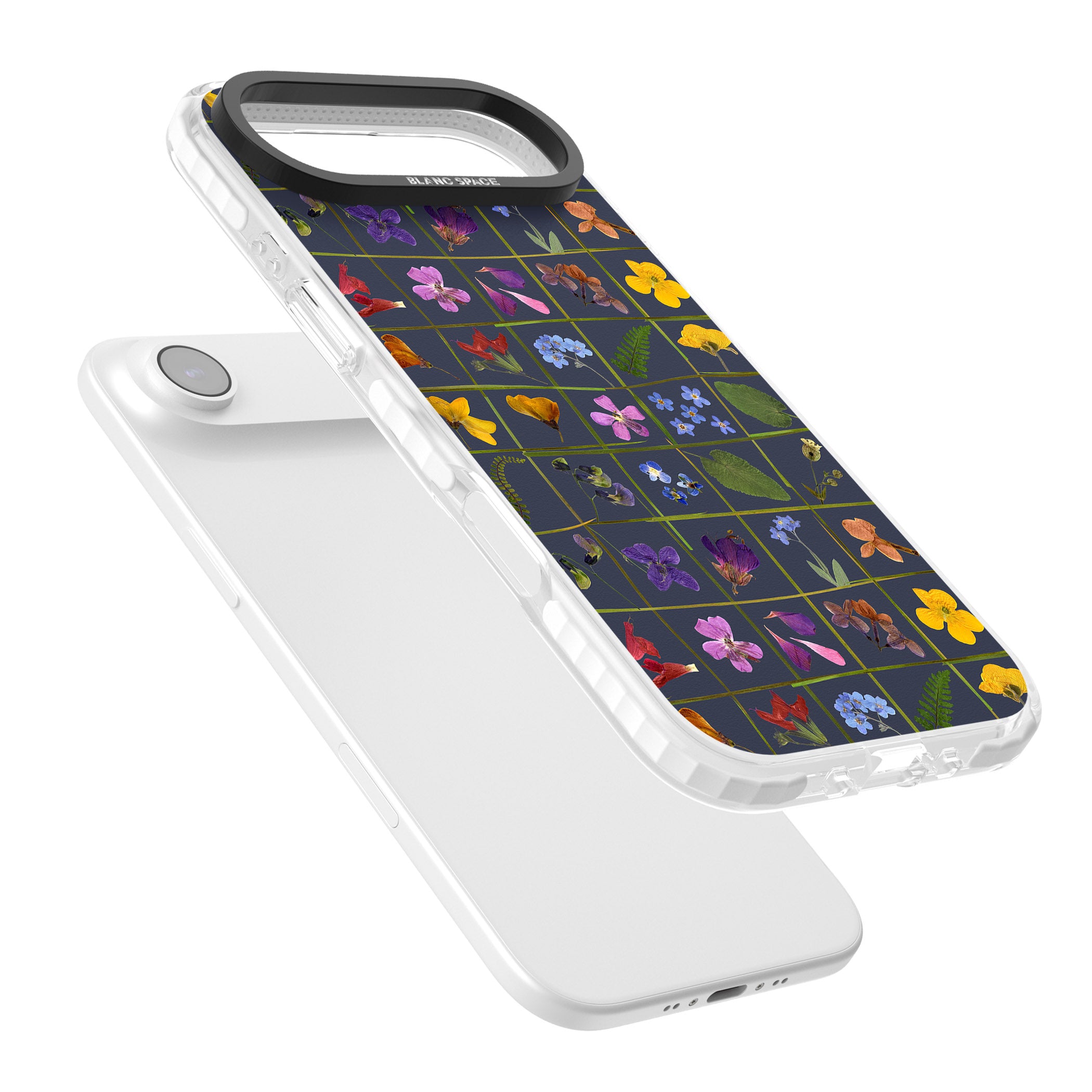 Wildflower Grid iPhone 17 Air Impact Clear Phone Case Colours