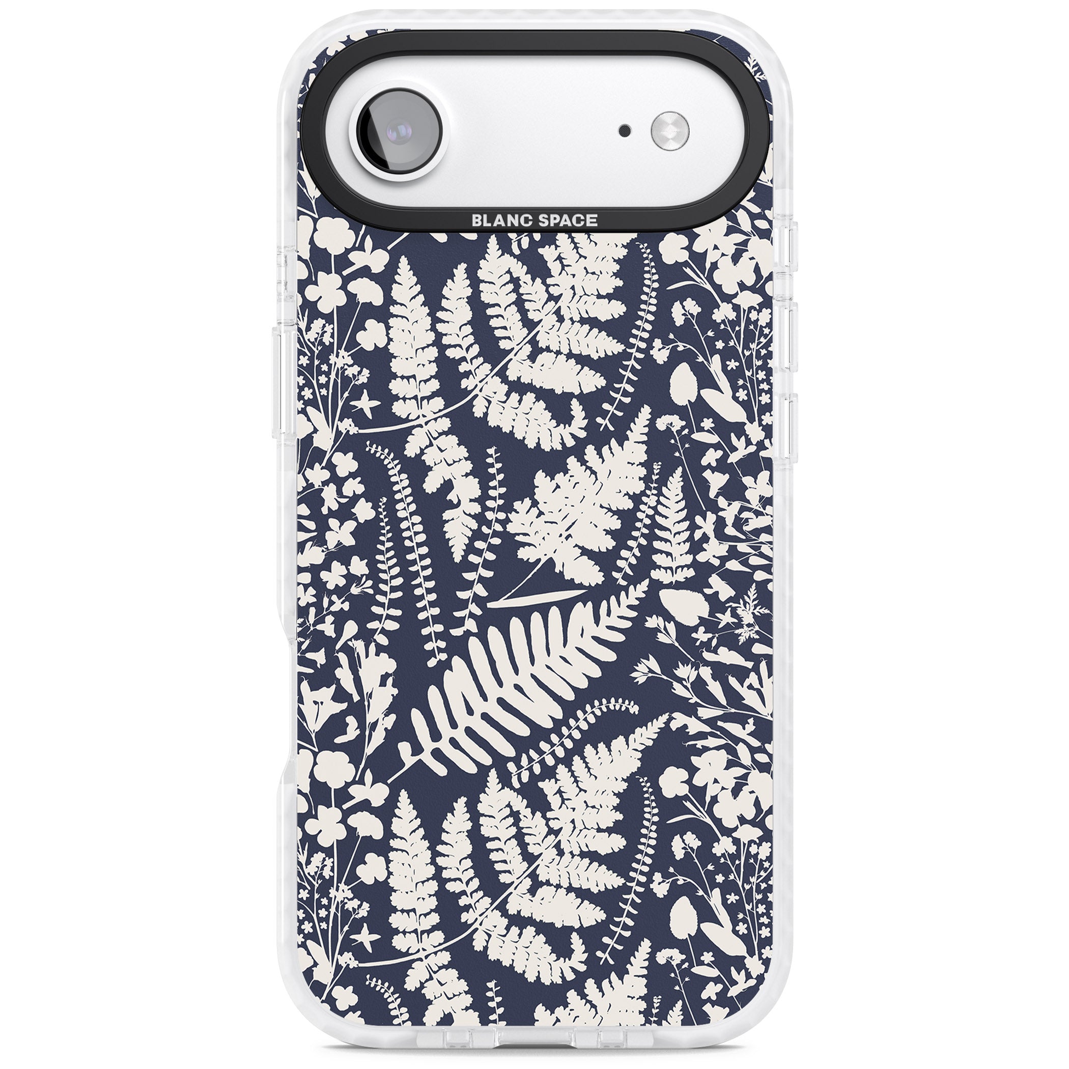 Wildflowers & Ferns On Navy iPhone 17 Air Impact Clear Phone Case