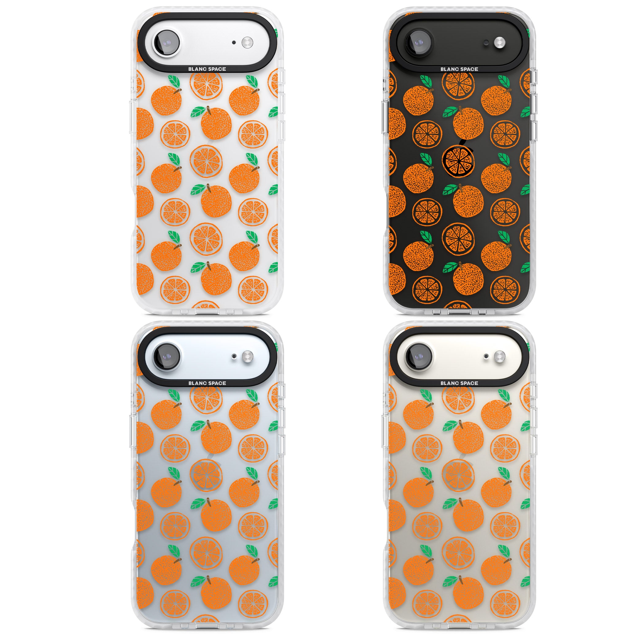 Orange Pattern iPhone 17 Air Impact Clear Phone Case APT Impact Protection
