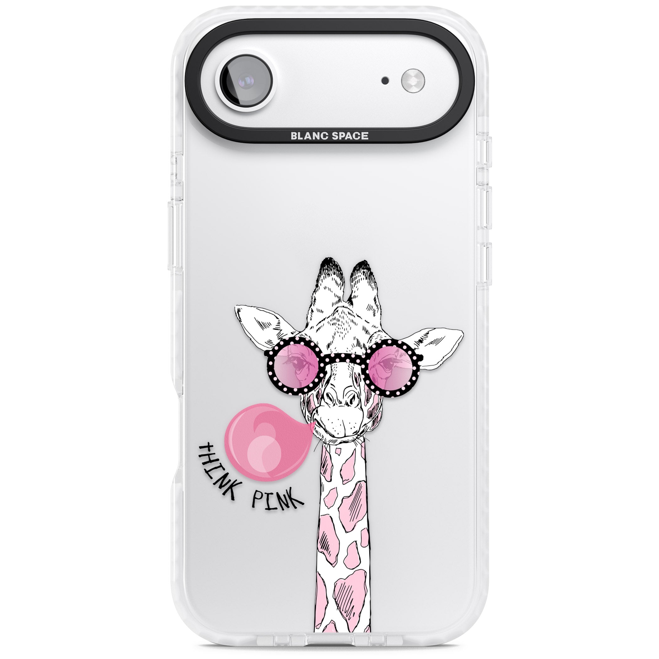 Think Pink Giraffe iPhone 17 Air Impact Clear Phone Case