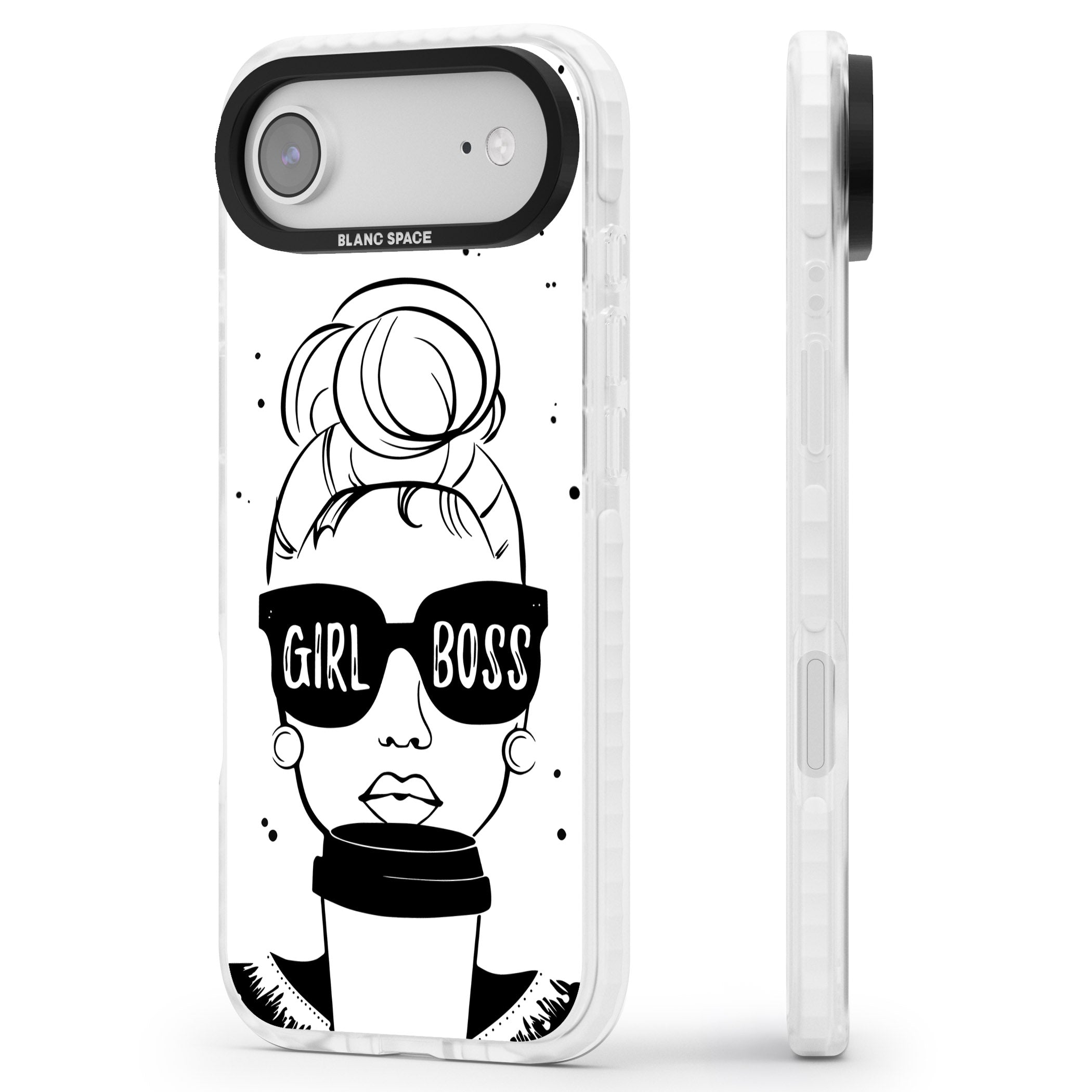 Girl Boss iPhone 17 Air Impact Clear Phone Case Side Profile