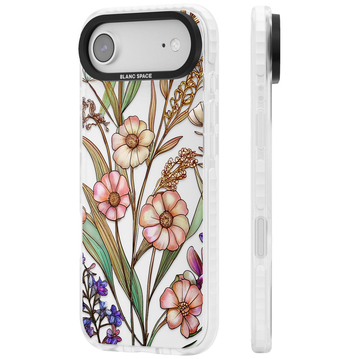 Glass Spring Flowers iPhone Air Impact Clear Phone Case side