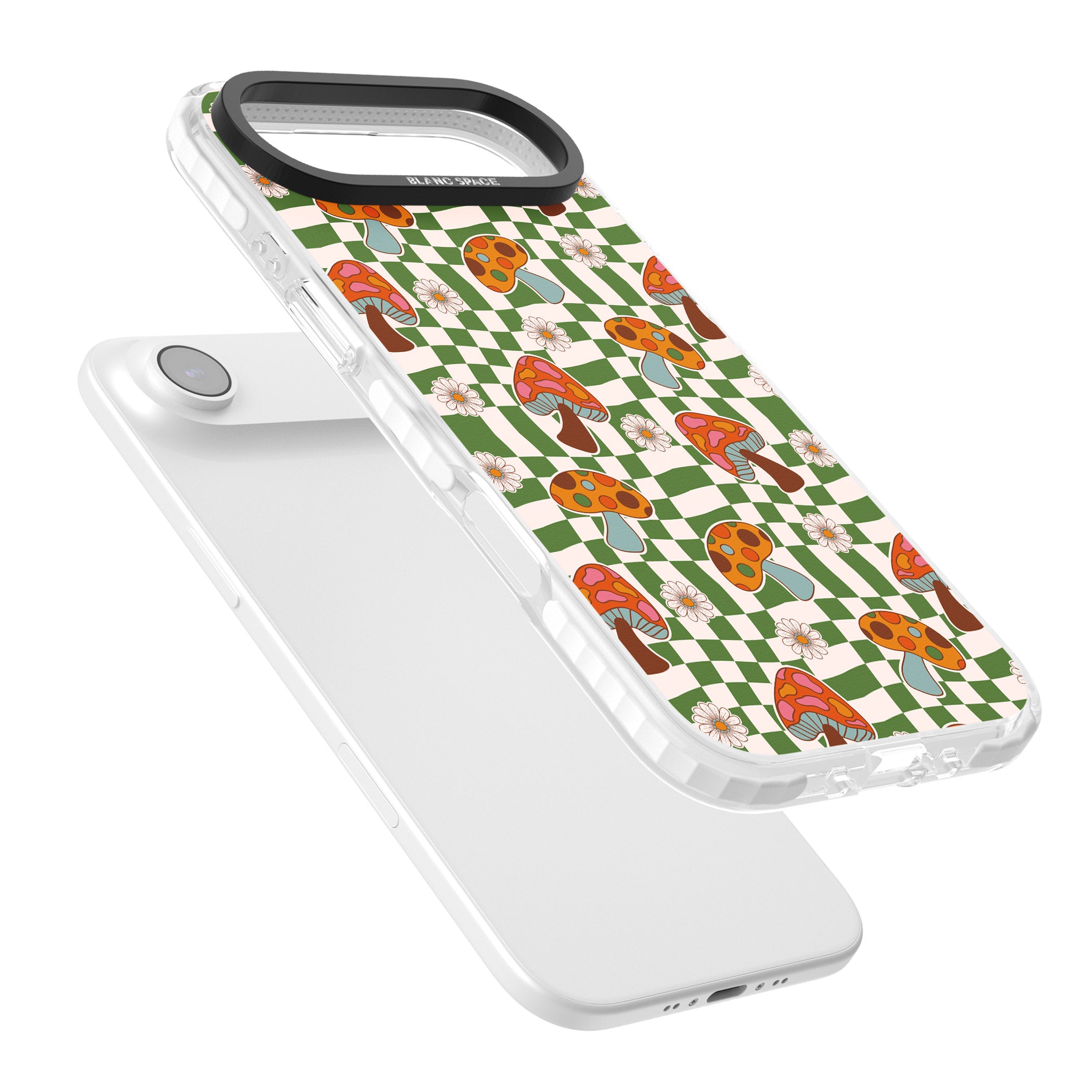 Wavy Checked Shroom & Bloom iPhone 17 Air Impact Clear Phone Case Colours