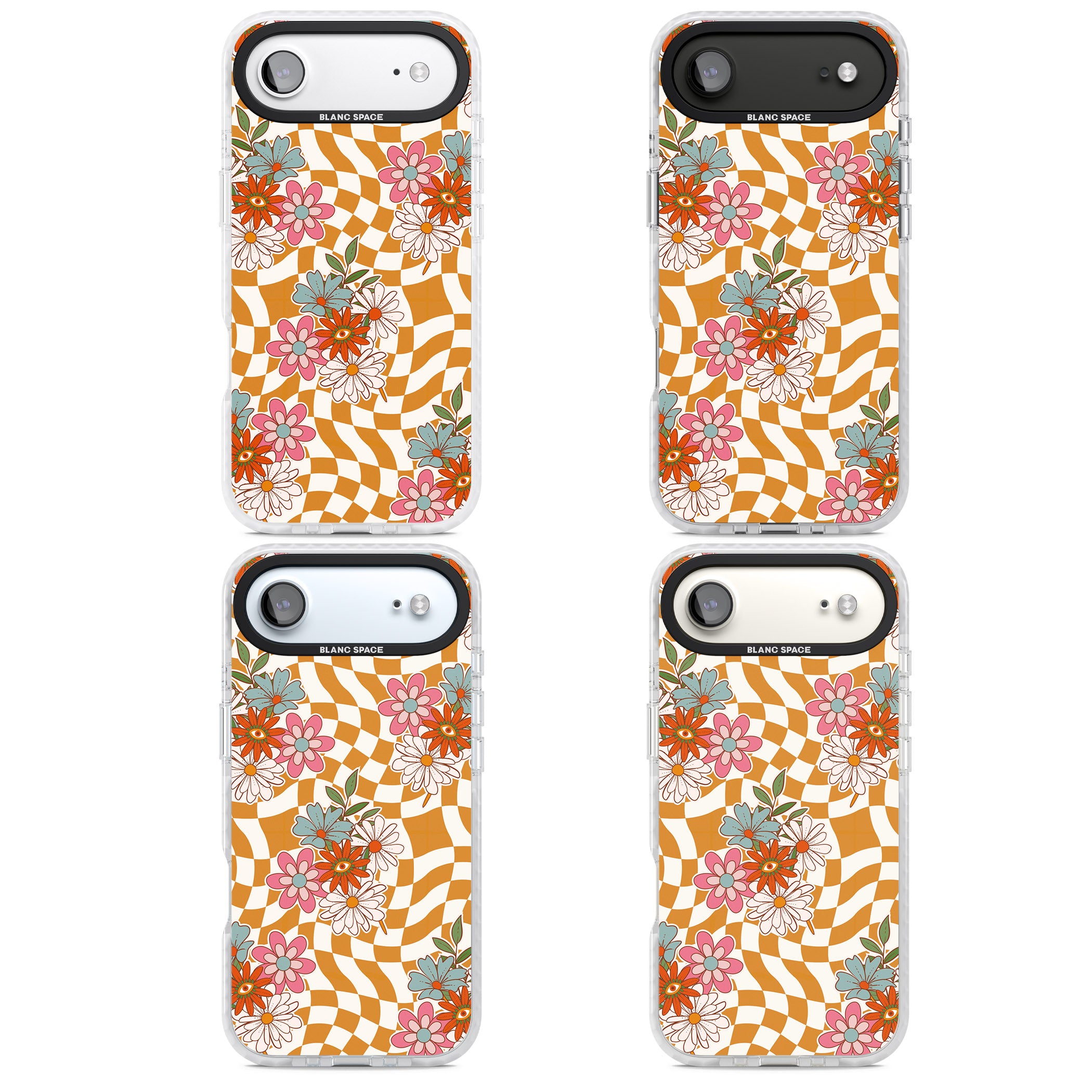 Wavy Checked Bloom iPhone 17 Air Impact Clear Phone Case APT Impact Protection
