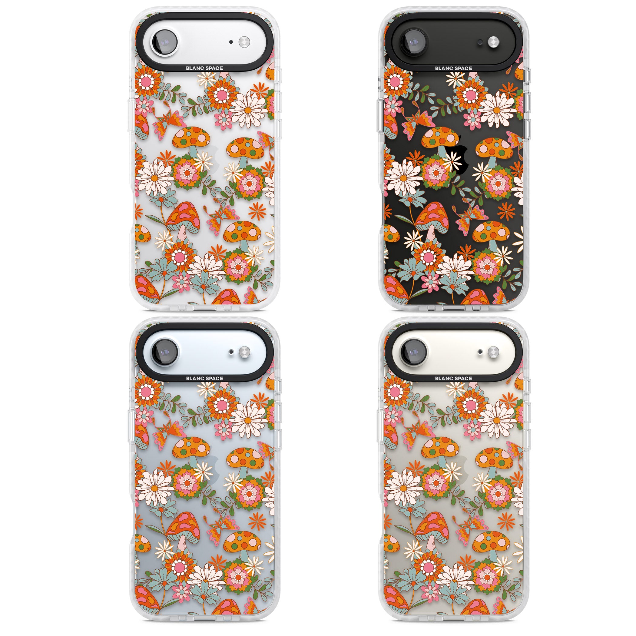 Groovy Shrooms & Flowers iPhone 17 Air Impact Clear Phone Case APT Impact Protection