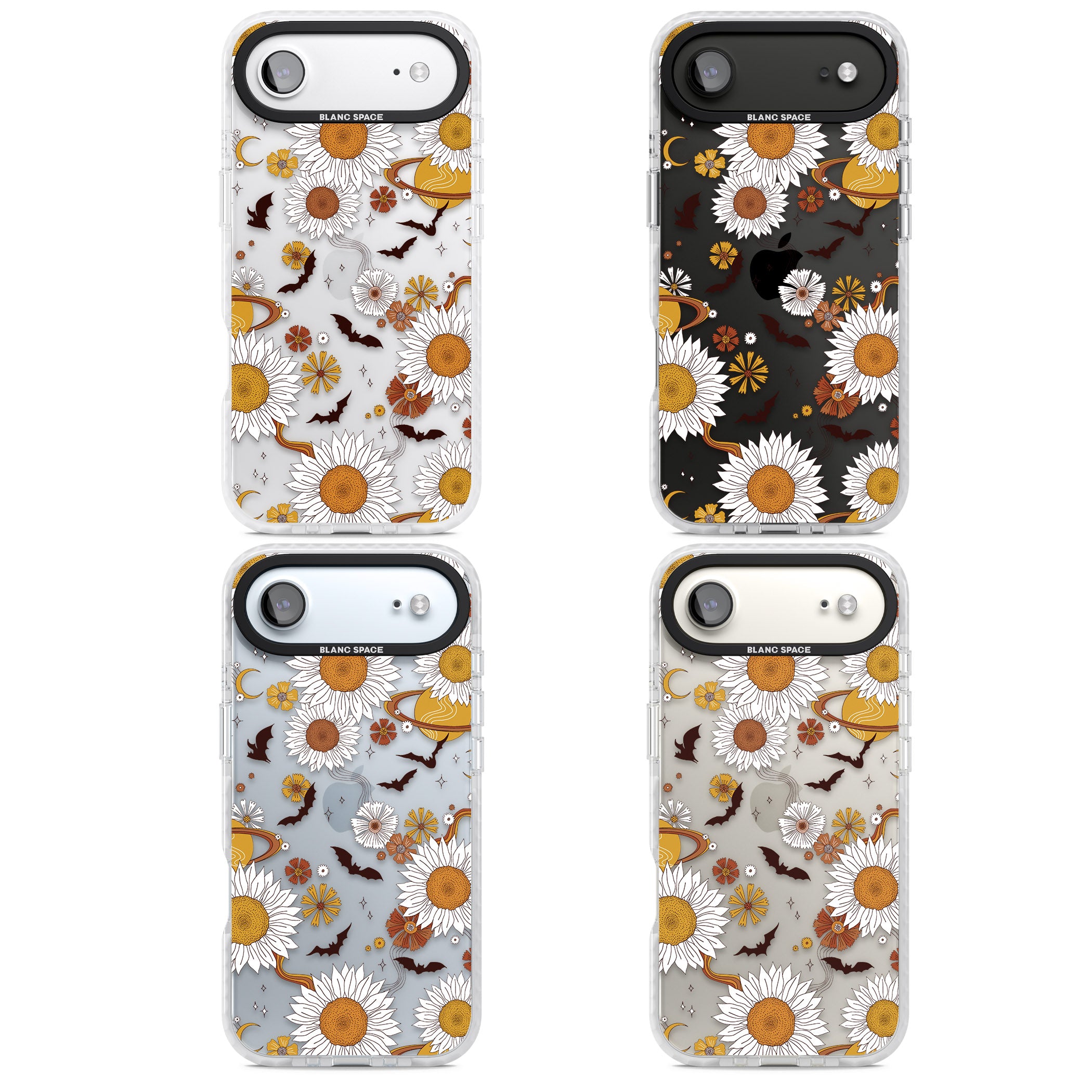 Halloween Bats And Planets iPhone 17 Air Impact Clear Phone Case APT Impact Protection