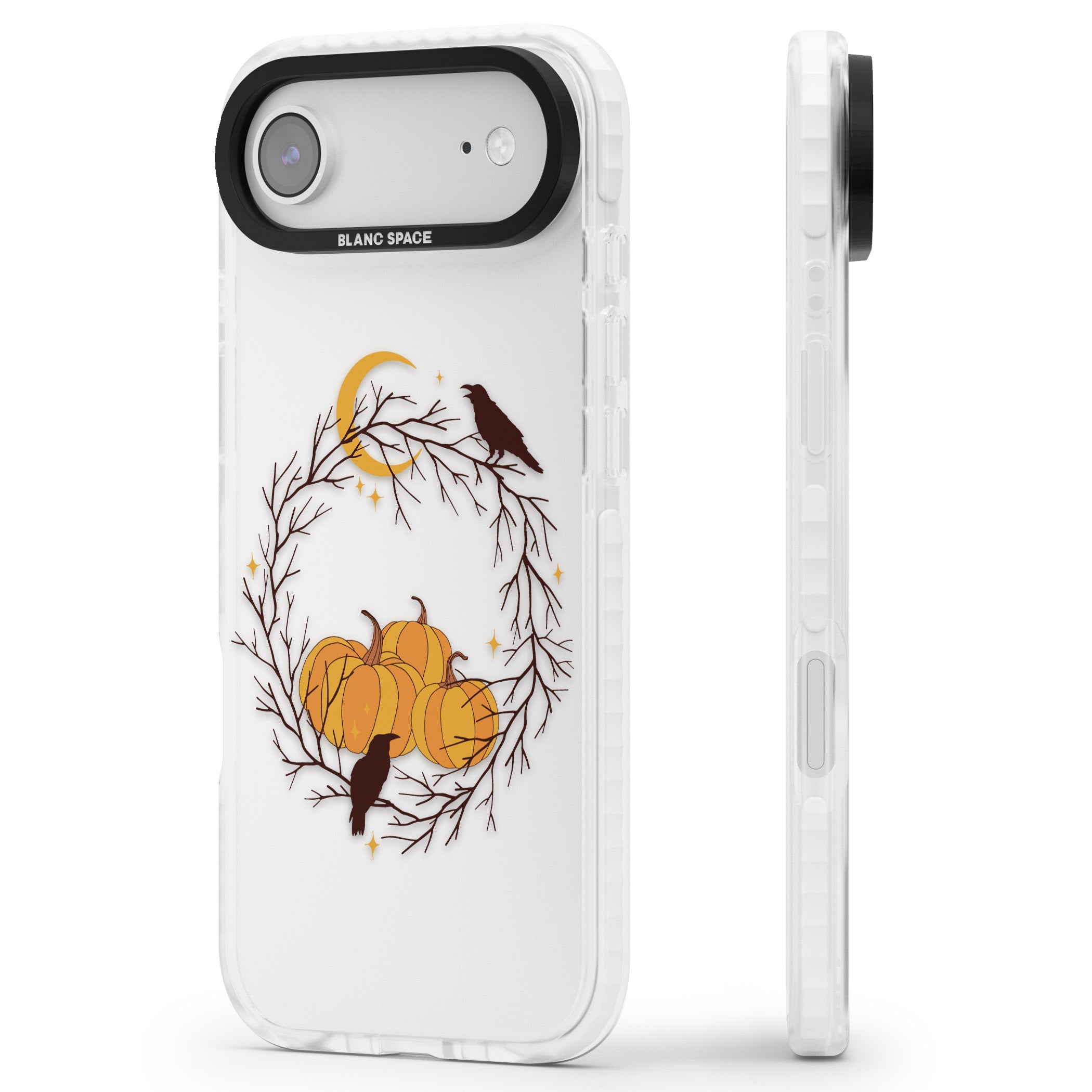 Pumpkin Patch iPhone 17 Air Impact Clear Phone Case Side Profile