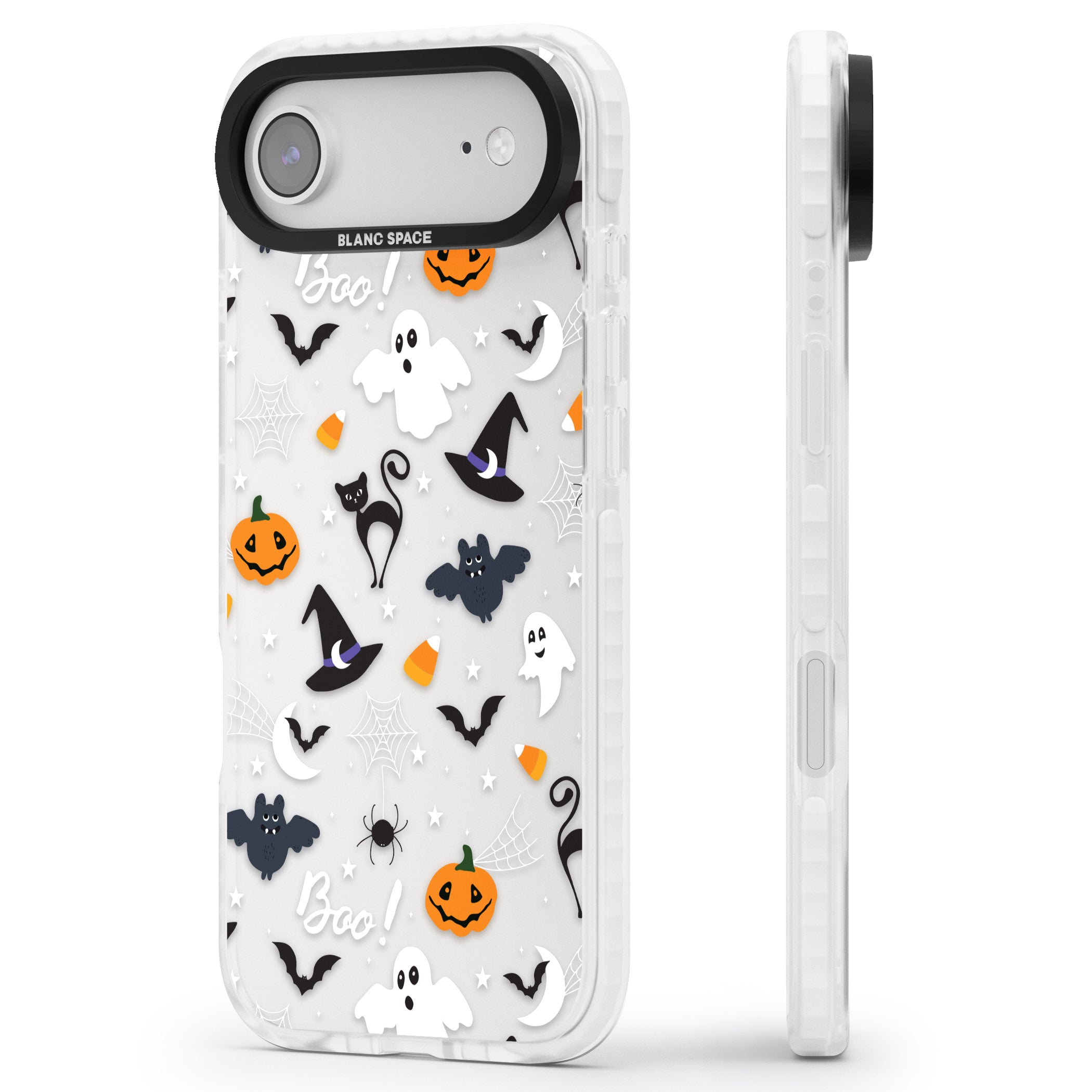 Halloween Mix Pattern iPhone 17 Air Impact Clear Phone Case Side Profile