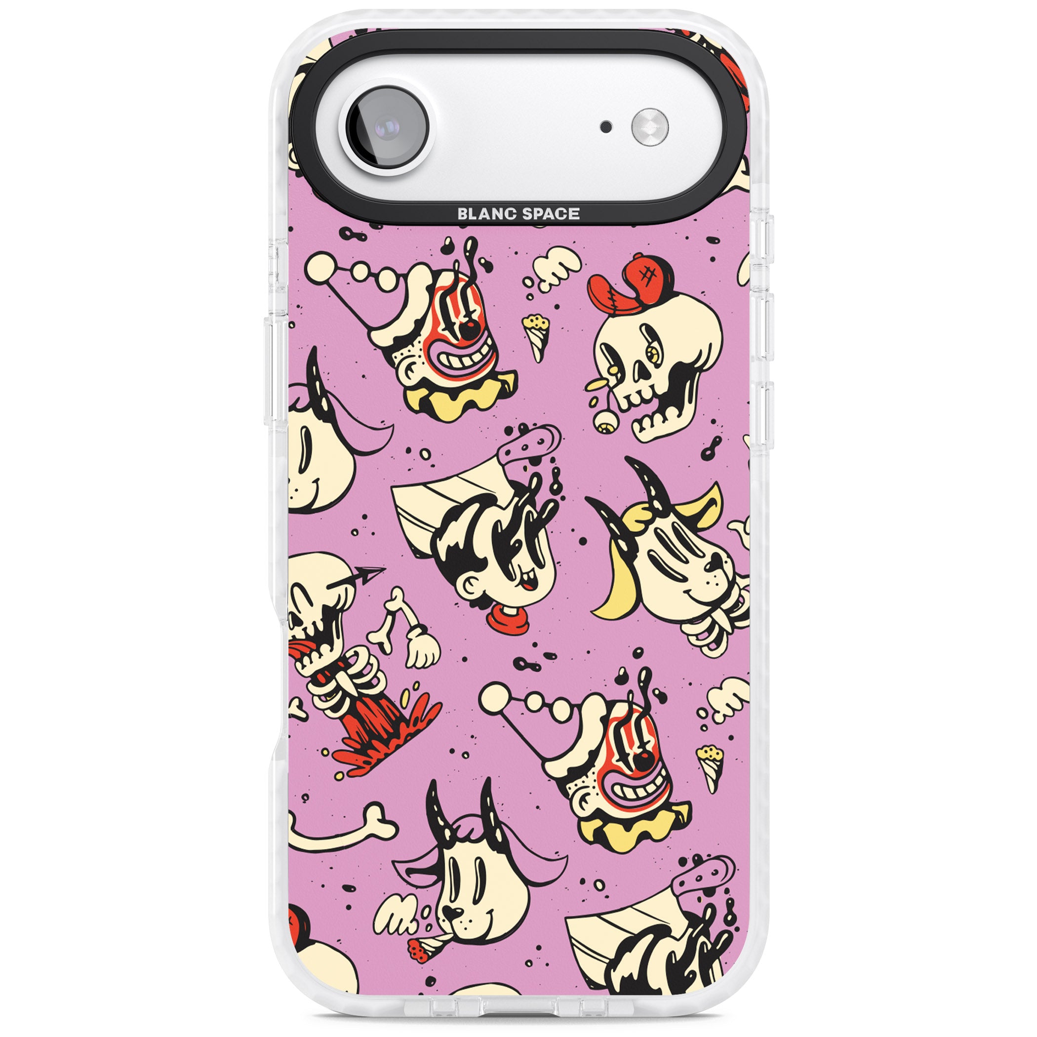 Purple Retro Halloween Pattern iPhone 17 Air Impact Clear Phone Case