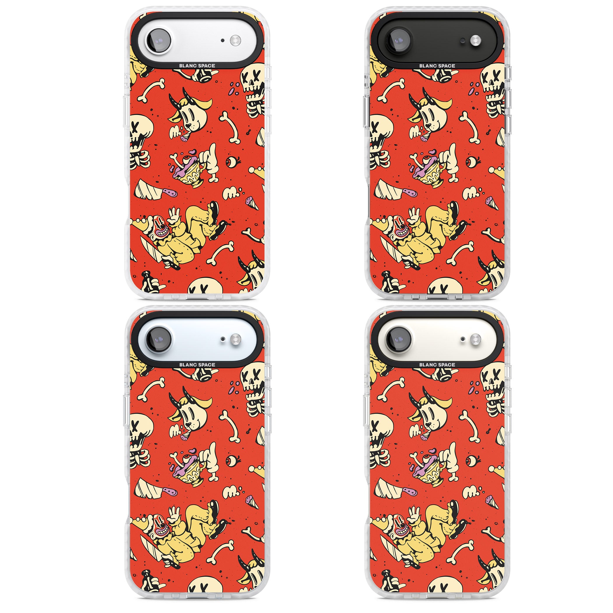 Red Retro Halloween Pattern iPhone 17 Air Impact Clear Phone Case APT Impact Protection