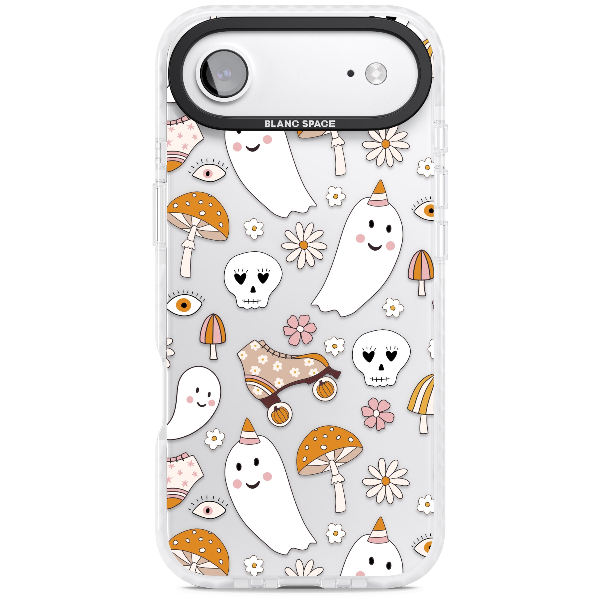 Cute Ghost And Skulls Pattern iPhone 17 Air Impact Clear Phone Case