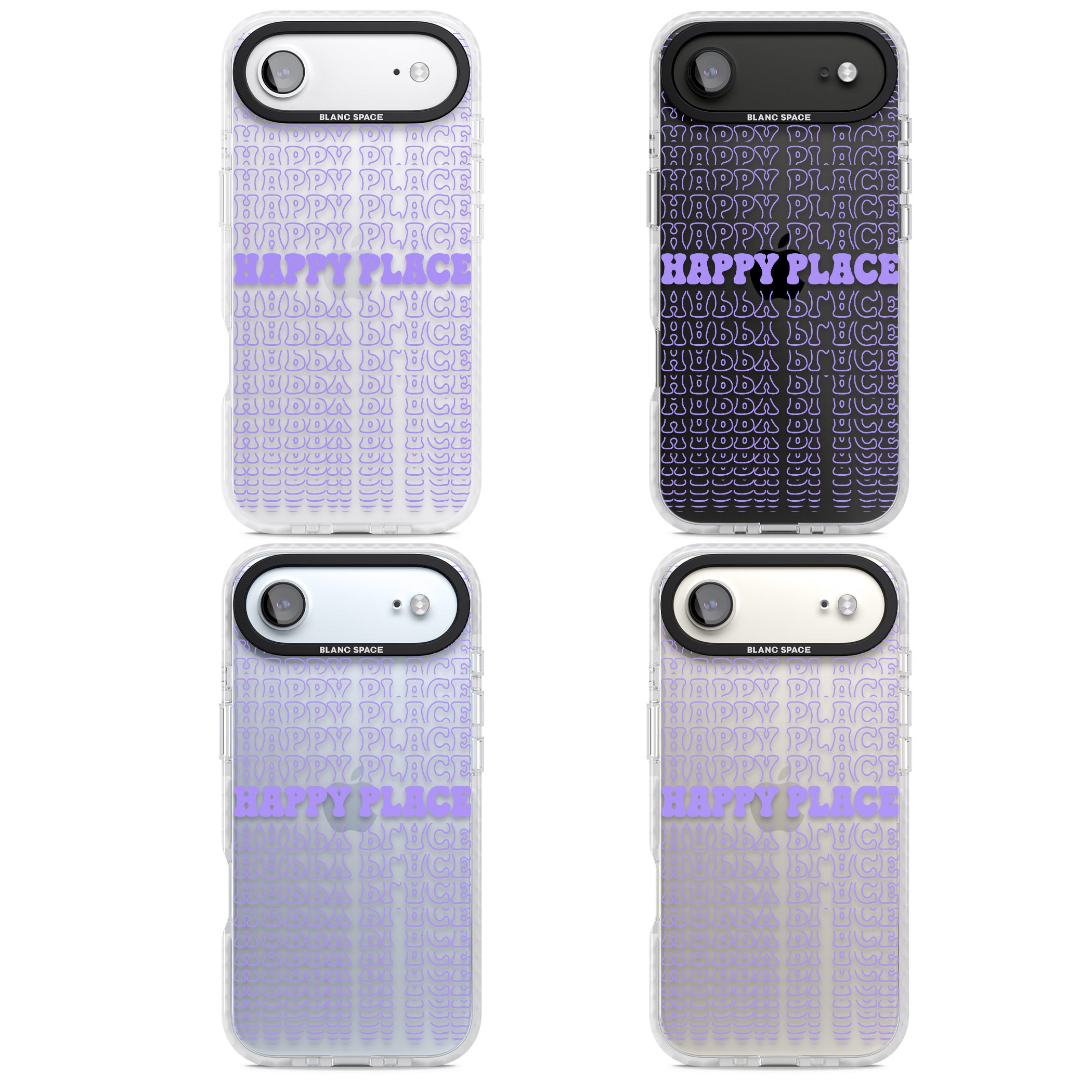 Happy Place (Purple) iPhone 17 Air Impact Clear Phone Case APT Impact Protection