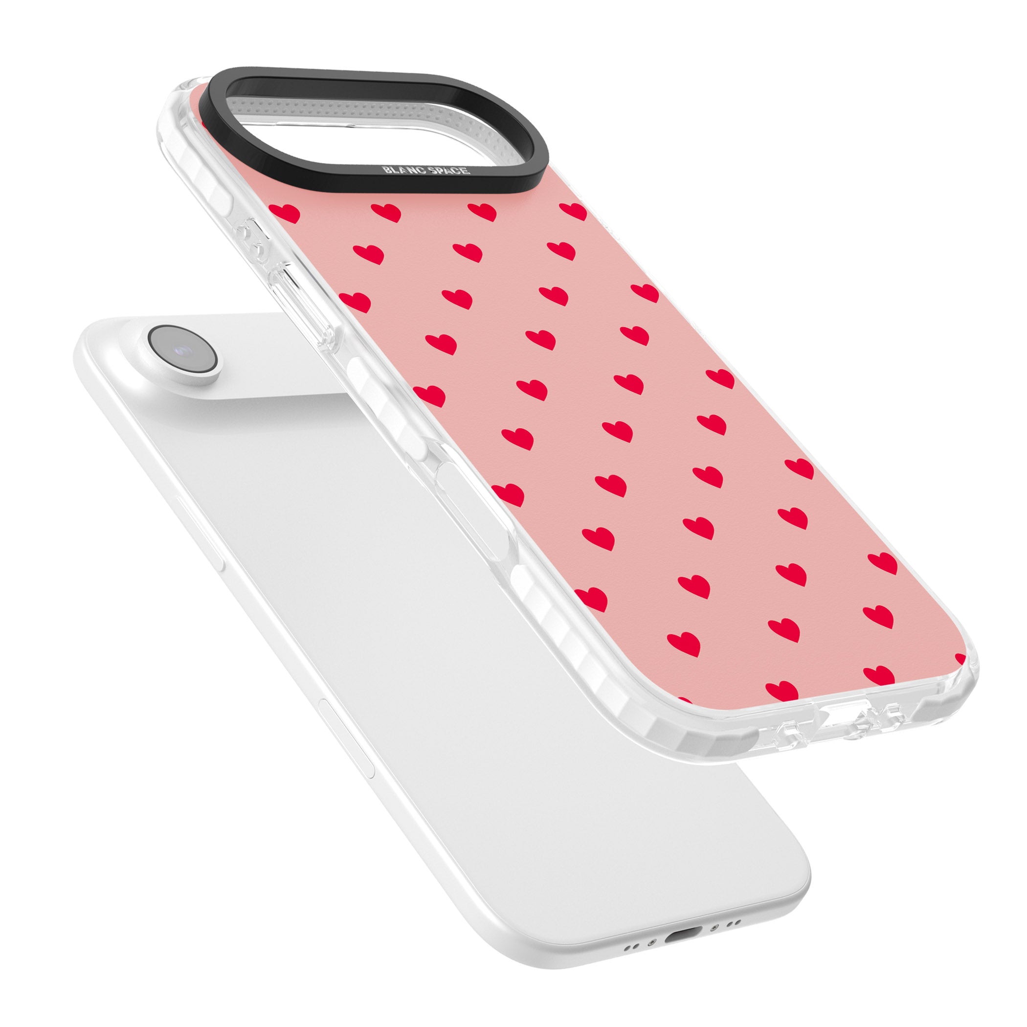 Small Heart Pattern: Red & Pink iPhone 17 Air Impact Clear Phone Case Colours