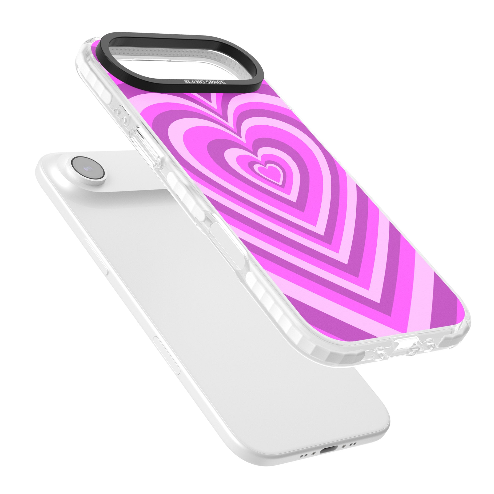 Pink Heart Illusion iPhone 17 Air Impact Clear Phone Case Colours