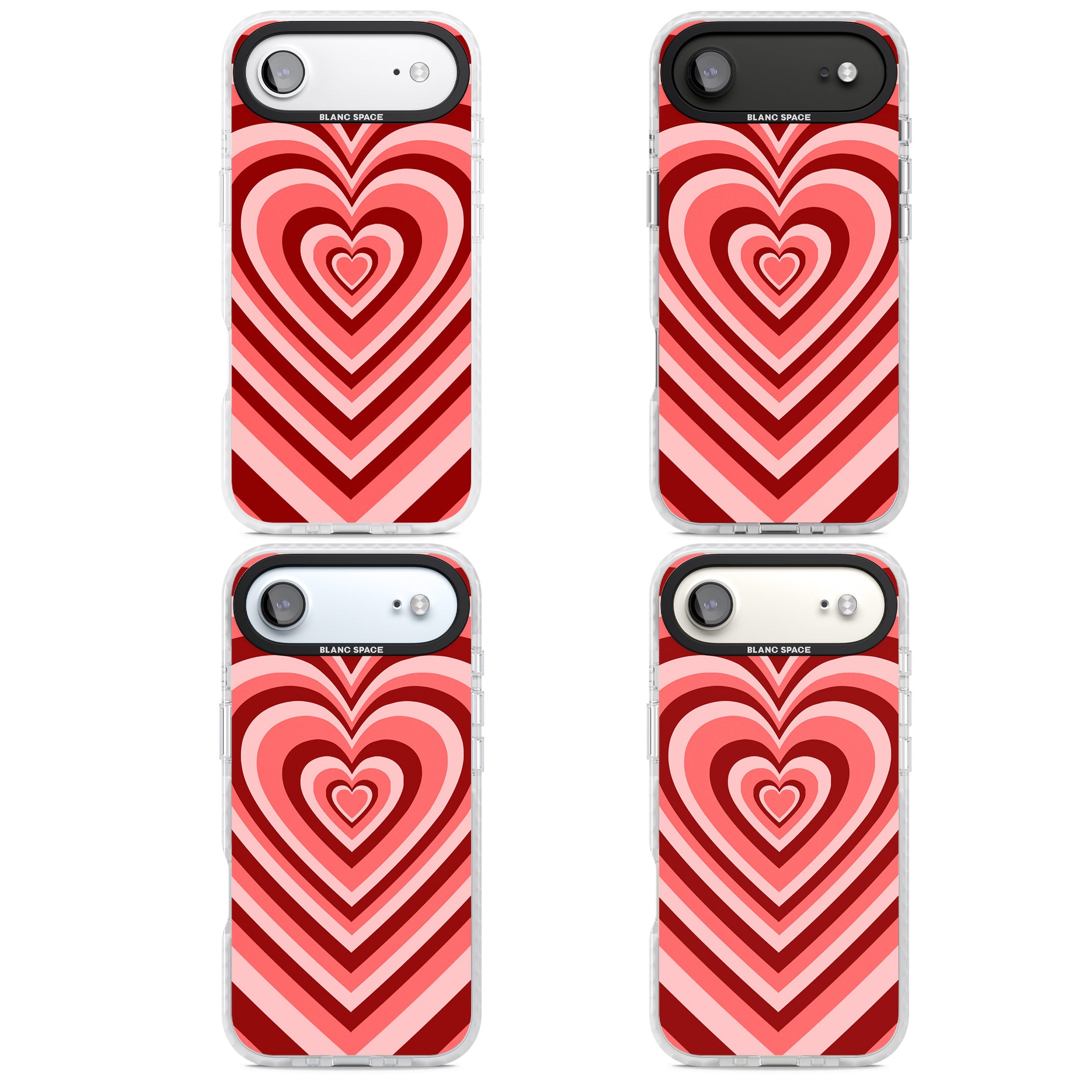 Red Heart Illusion iPhone 17 Air Impact Clear Phone Case APT Impact Protection