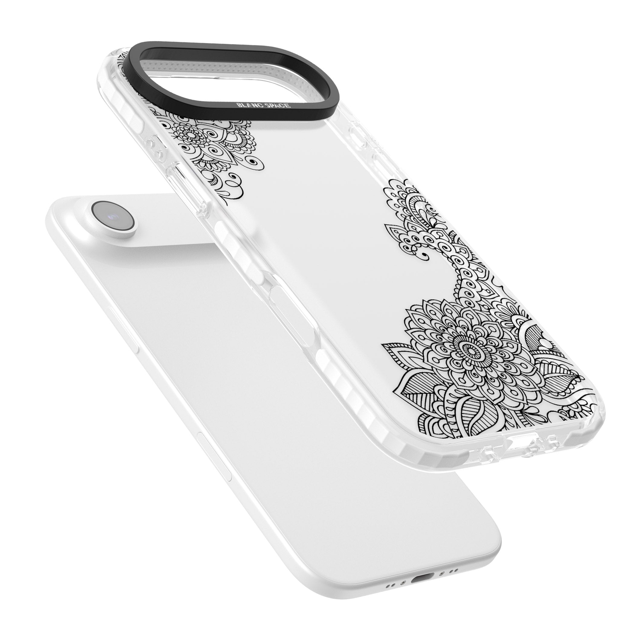 Black Henna Botanicals iPhone 17 Air Impact Clear Phone Case Colours