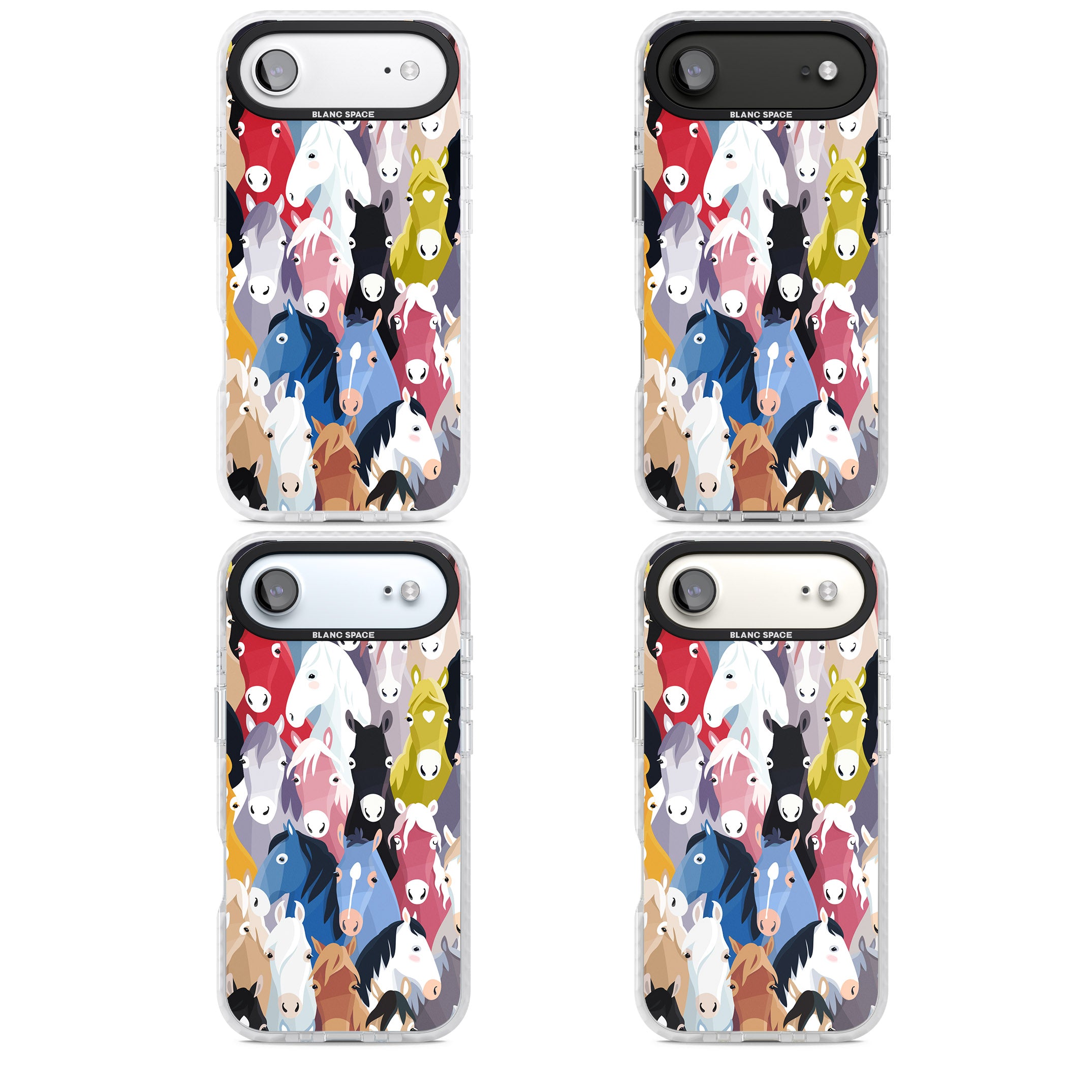 Colourful Horse Pattern iPhone 17 Air Impact Clear Phone Case APT Impact Protection