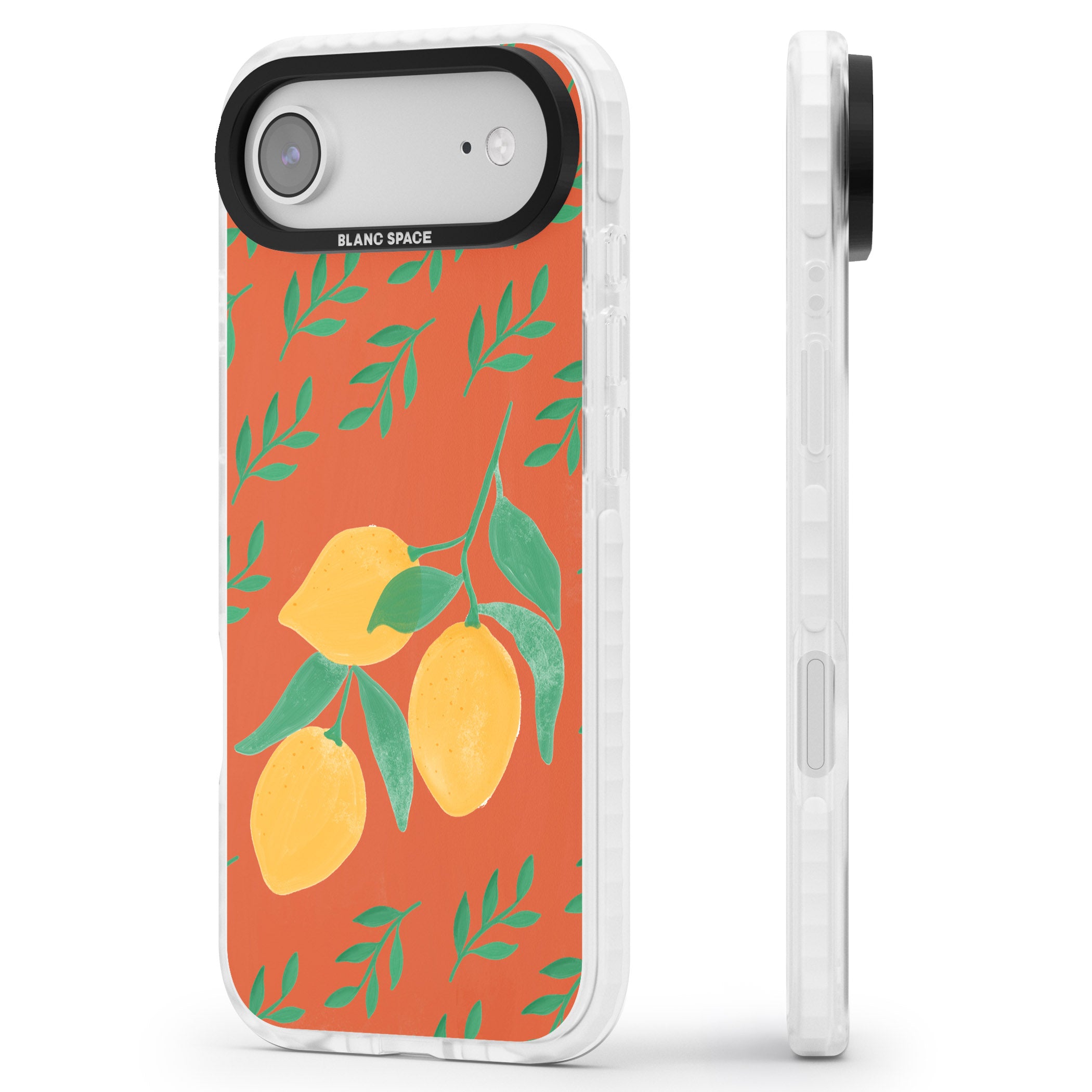 Tuscan Lemons iPhone 17 Air Impact Clear Phone Case Side Profile