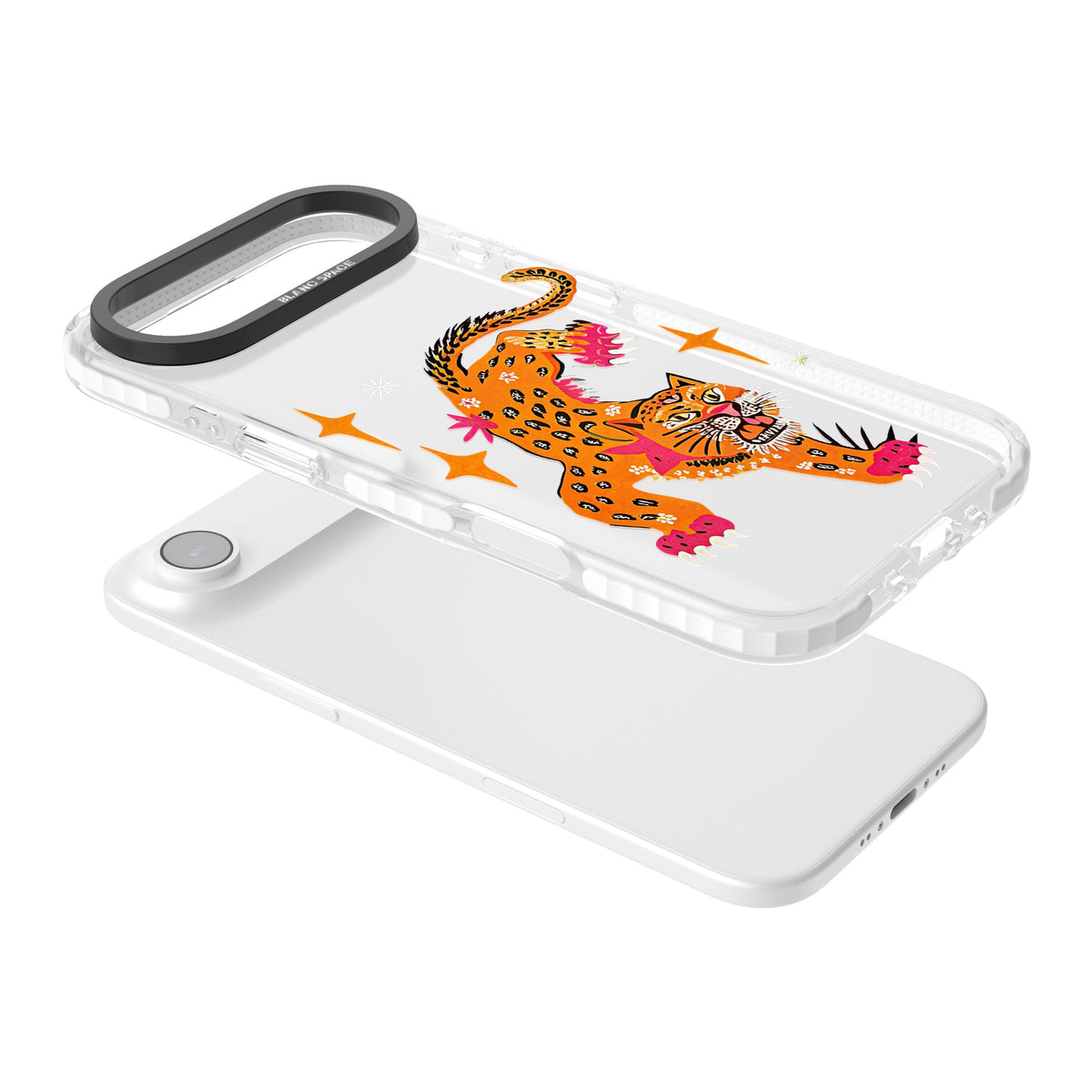 Fierce Jaguar Clear iPhone Air Impact Clear Phone Case angled