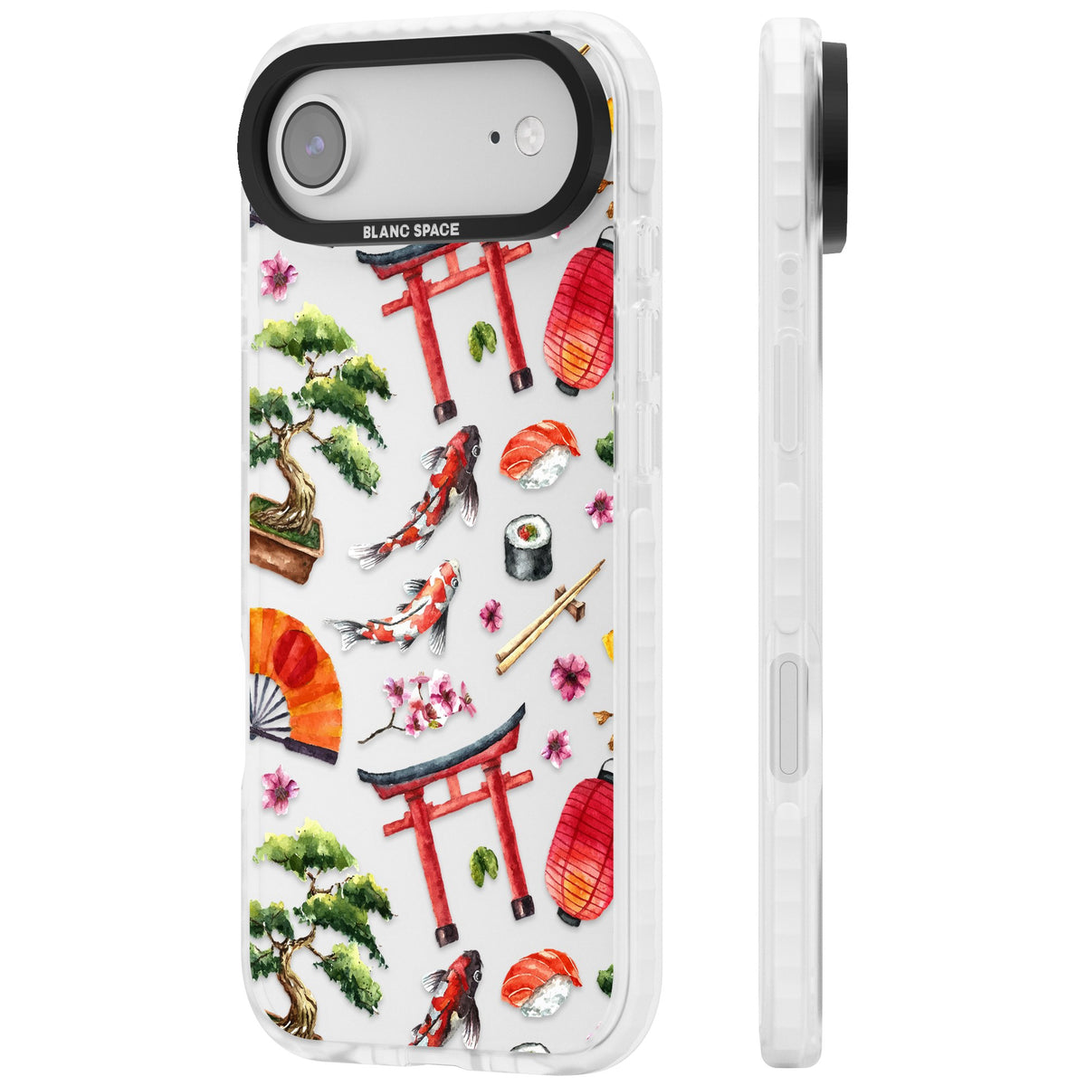 Japanese Watercolor iPhone Air Impact Clear Phone Case side