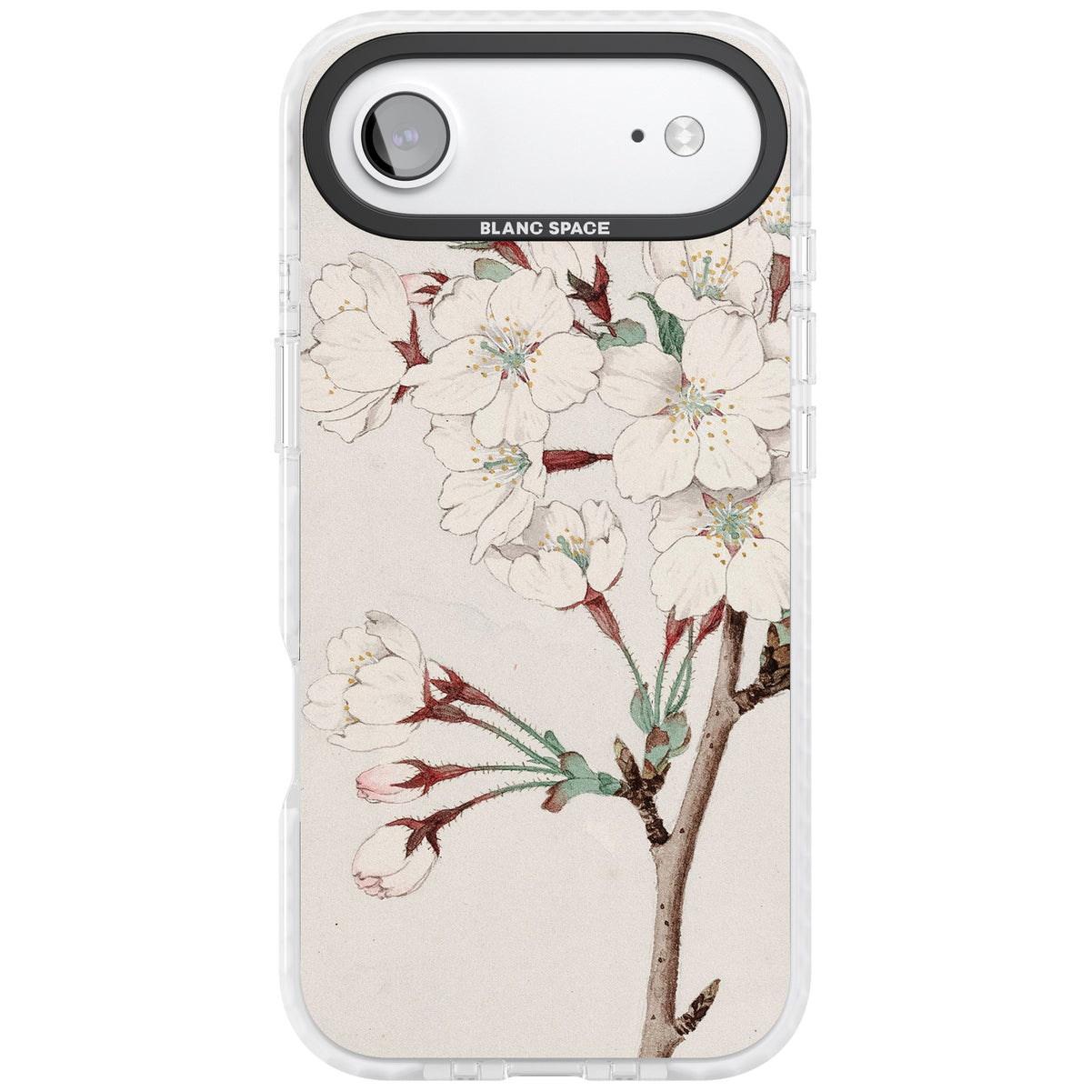 Vintage Japanese White Blossoms iPhone Air Impact Clear Phone Case front