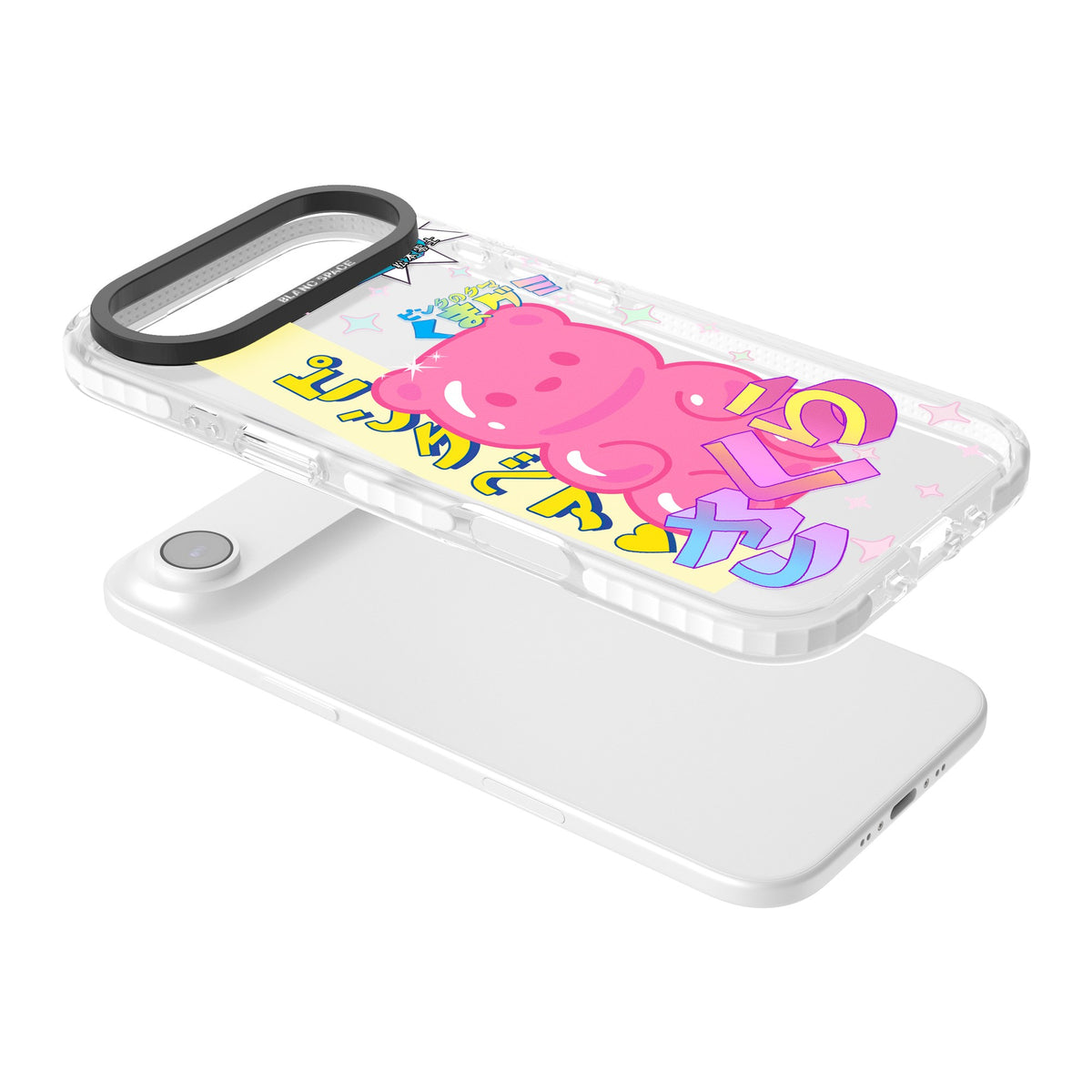 Bubblegum Bear iPhone Air Impact Clear Phone Case angled