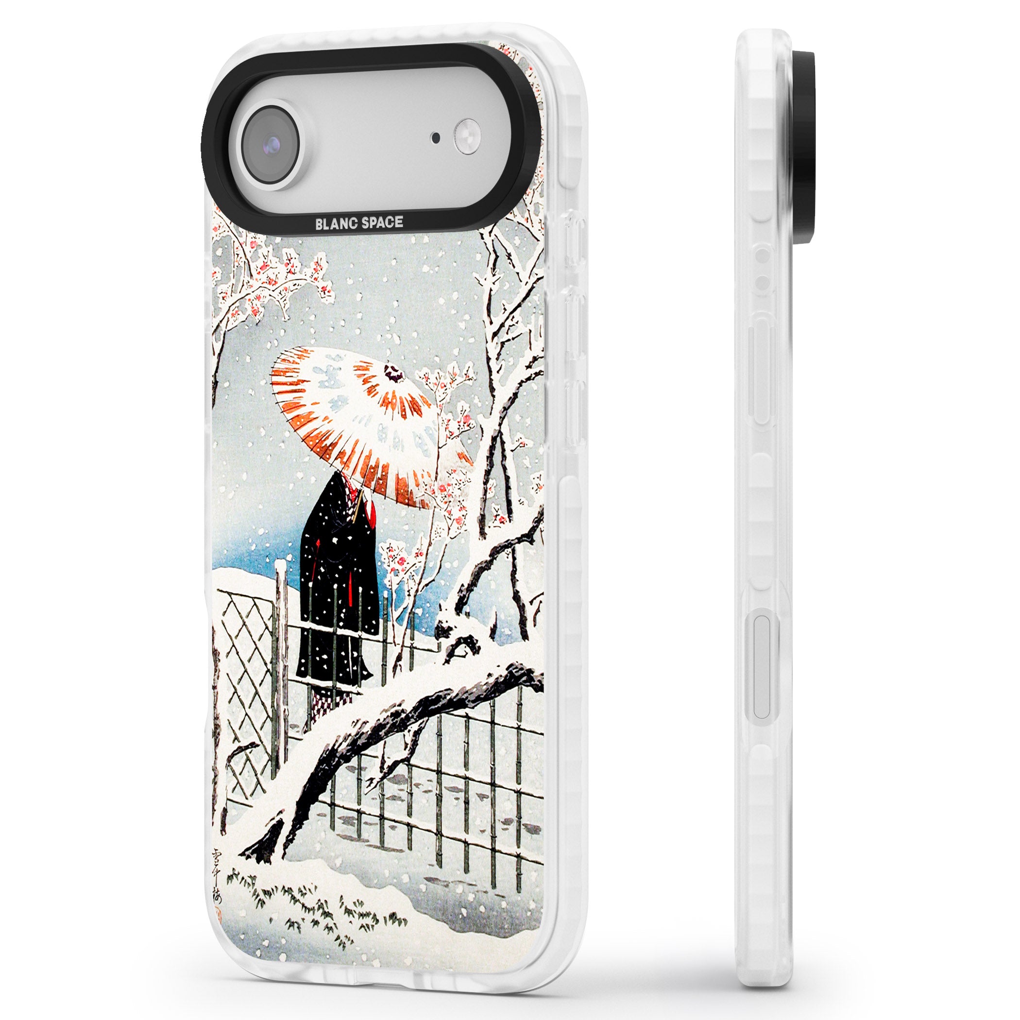 Plum Tree In Snow By Hiroaki Takahashi iPhone 17 Air Impact Clear Phone Case Side Profile