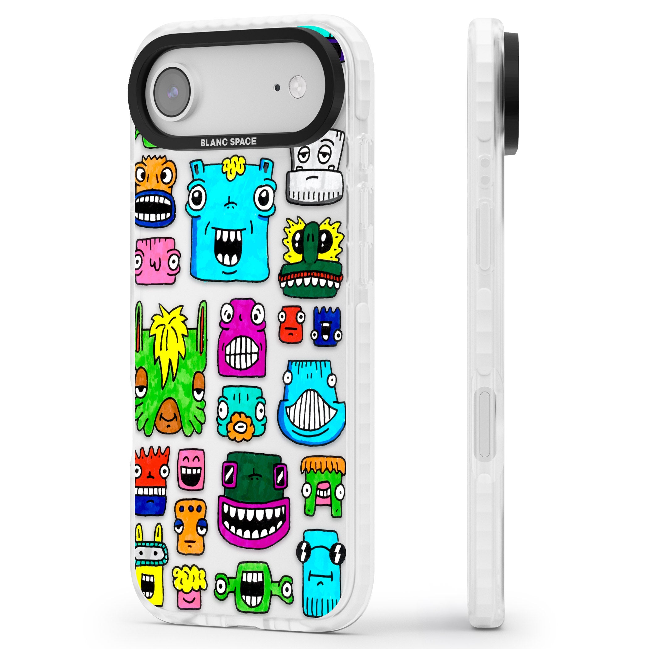 Burst Heads Colour iPhone 17 Air Impact Clear Phone Case Side Profile