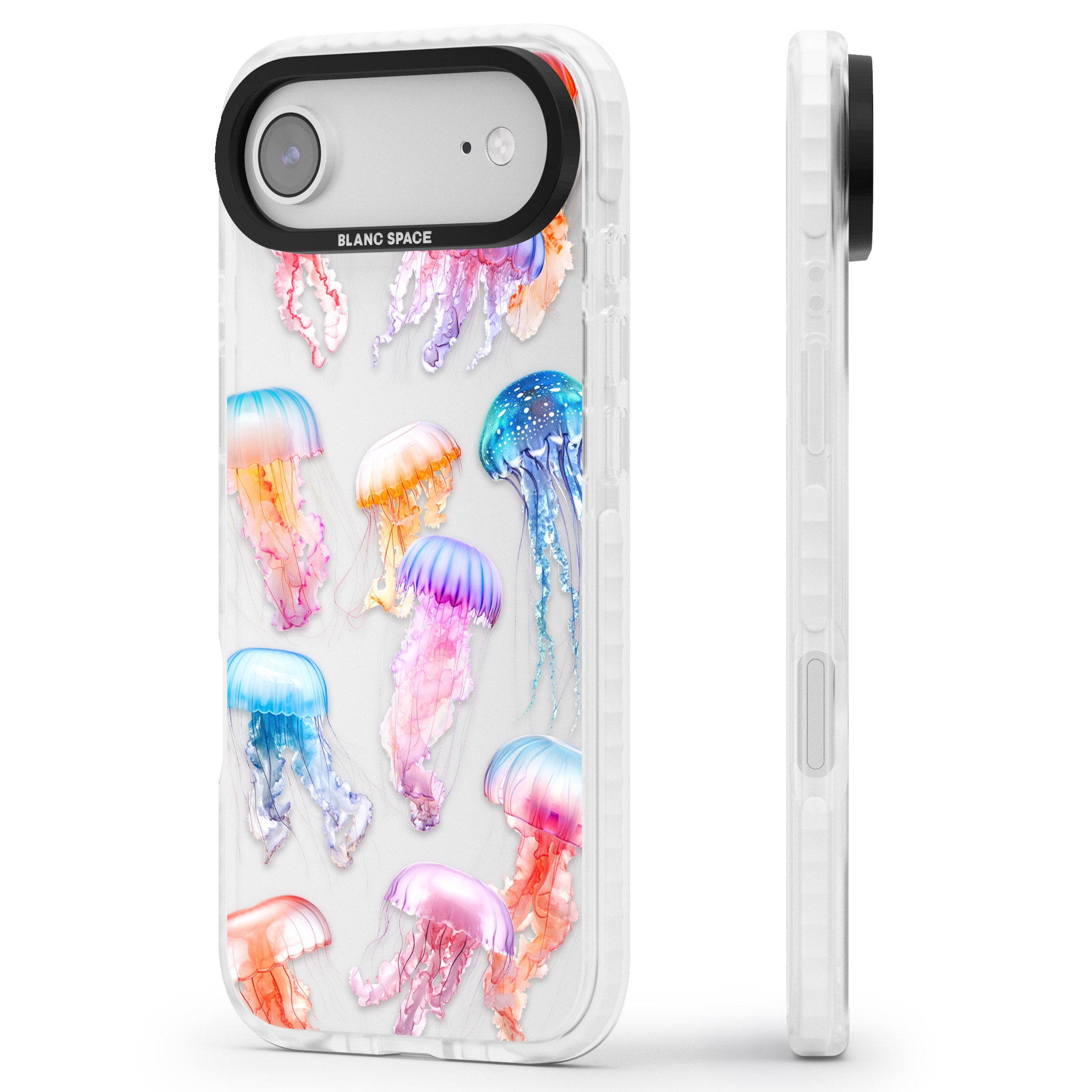 Vibrant Jellyfish iPhone 17 Air Impact Clear Phone Case Side Profile