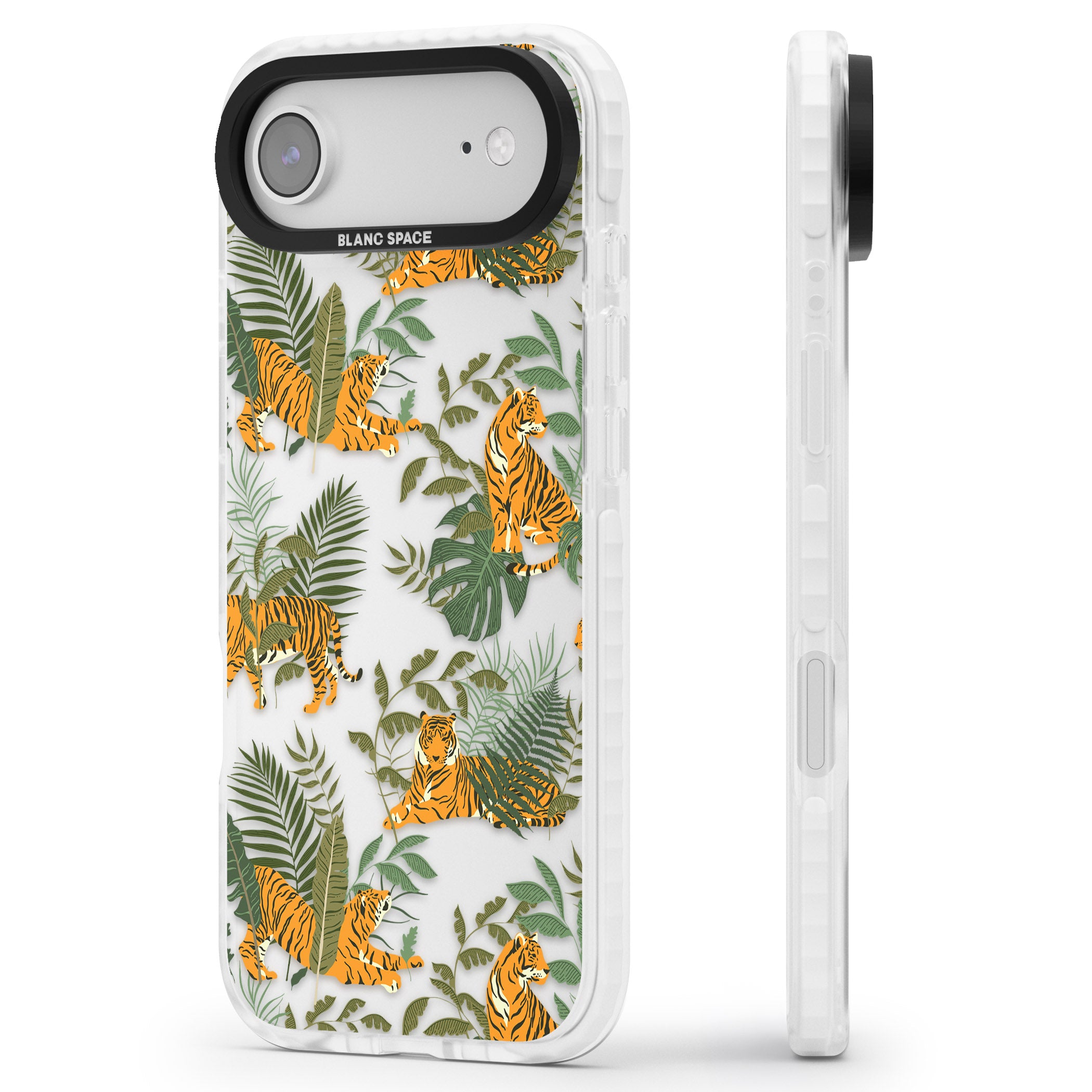 Tiger & Fern Jungle iPhone 17 Air Impact Clear Phone Case Side Profile