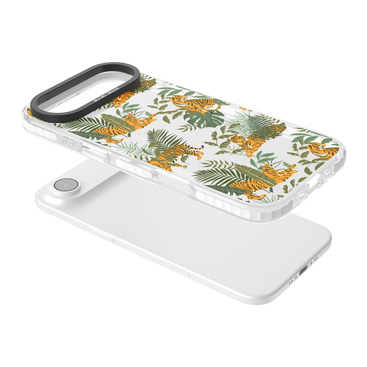 Tiger & Fern Jungle iPhone Air Impact Clear Phone Case angled