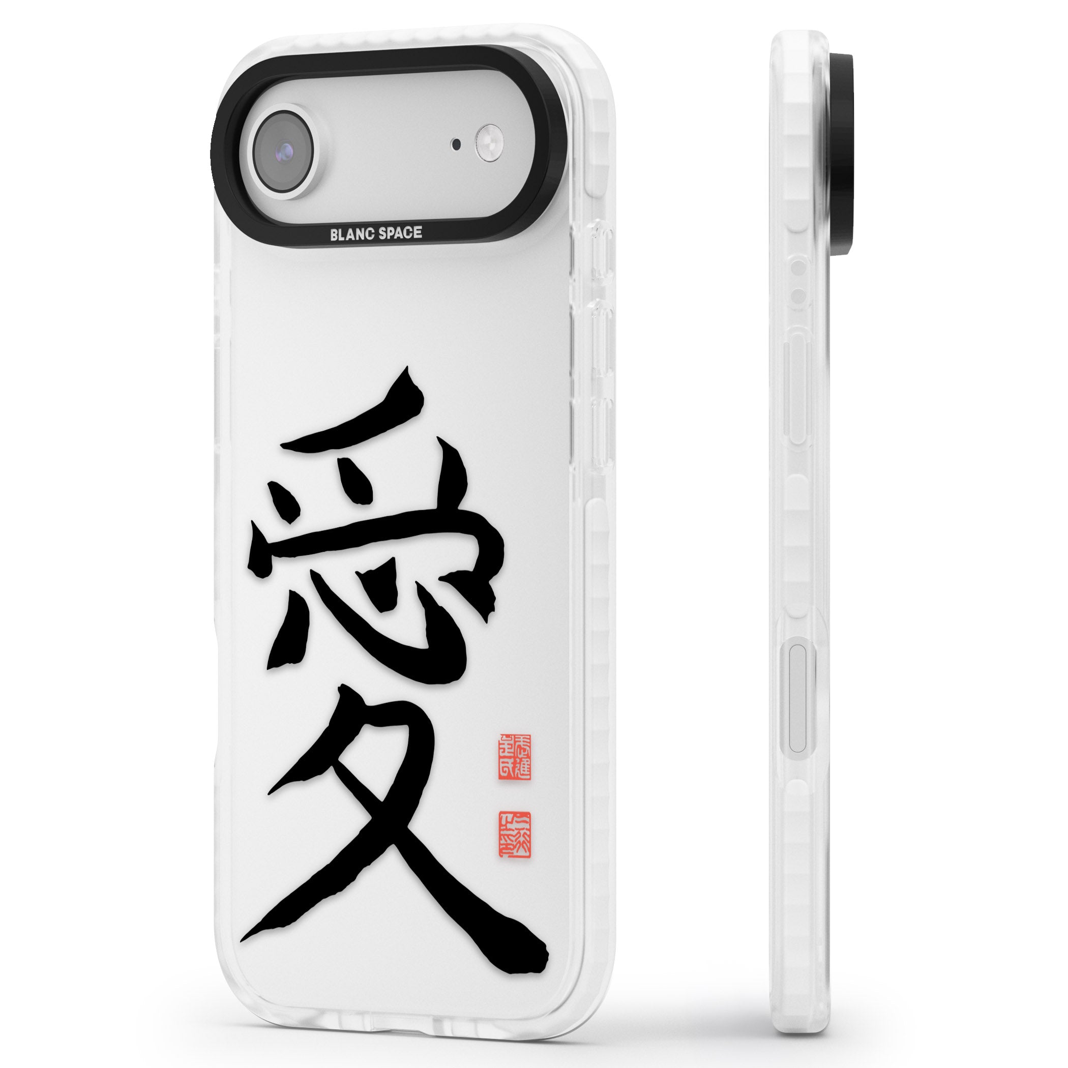 Japanese Kanji Love iPhone 17 Air Impact Clear Phone Case Side Profile