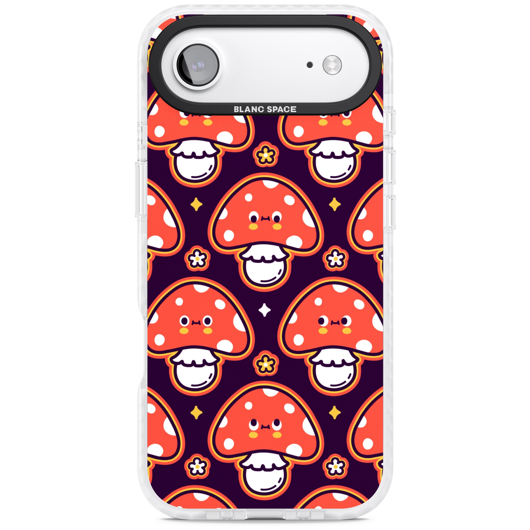 Mushroom Kawaii Pattern iPhone 17 Air Impact Clear Phone Case