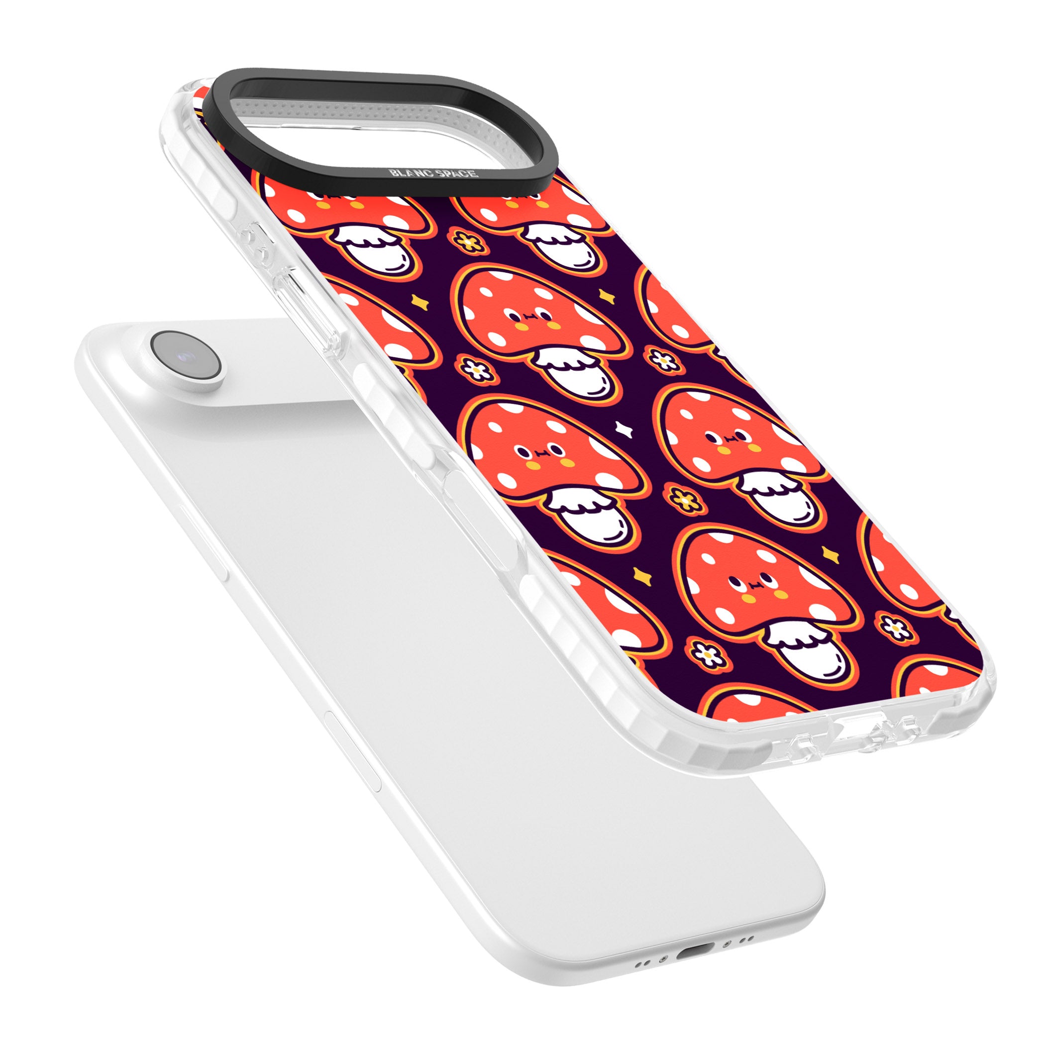 Mushroom Kawaii Pattern iPhone 17 Air Impact Clear Phone Case Colours