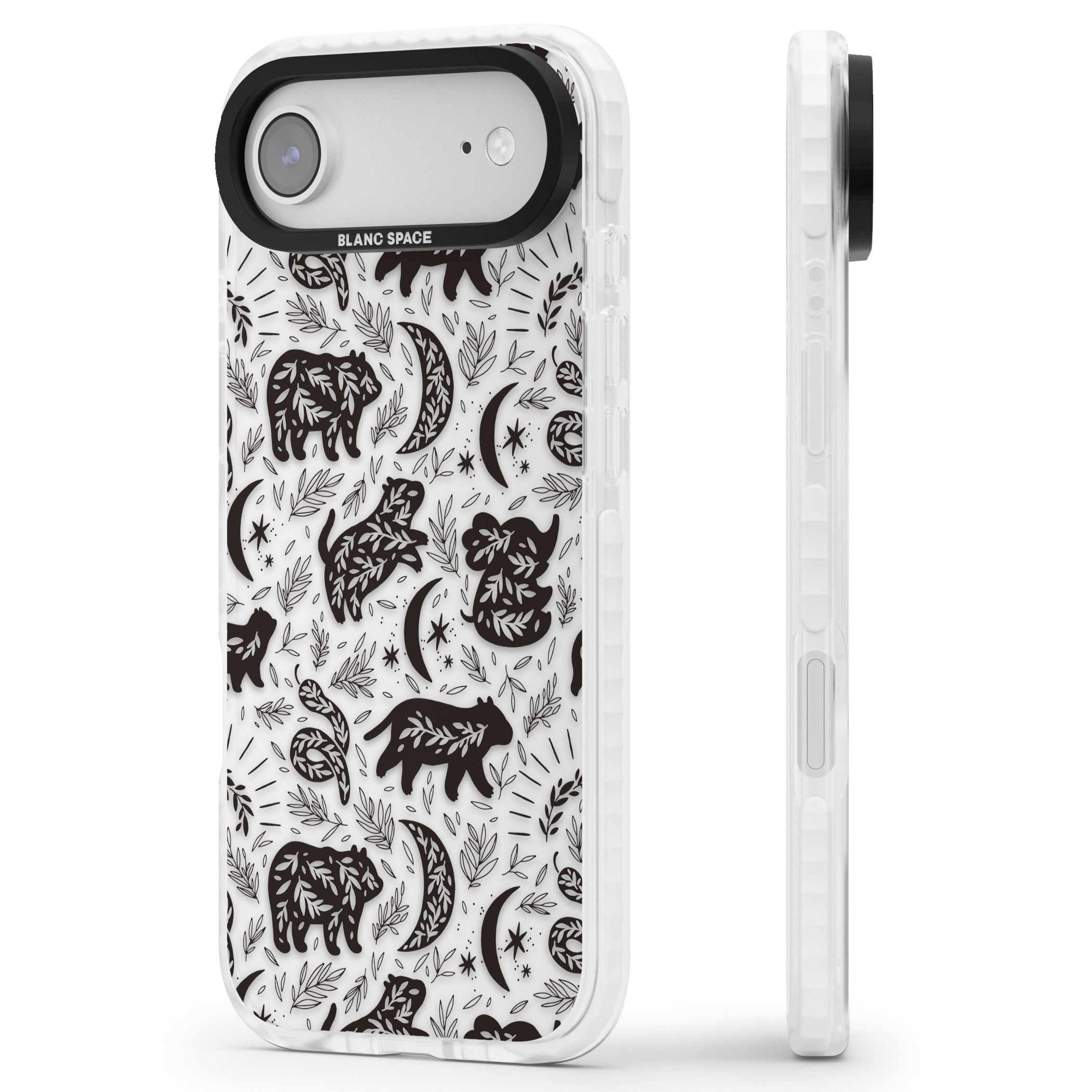 Midnight Forest Animals iPhone 17 Air Impact Clear Phone Case Side Profile