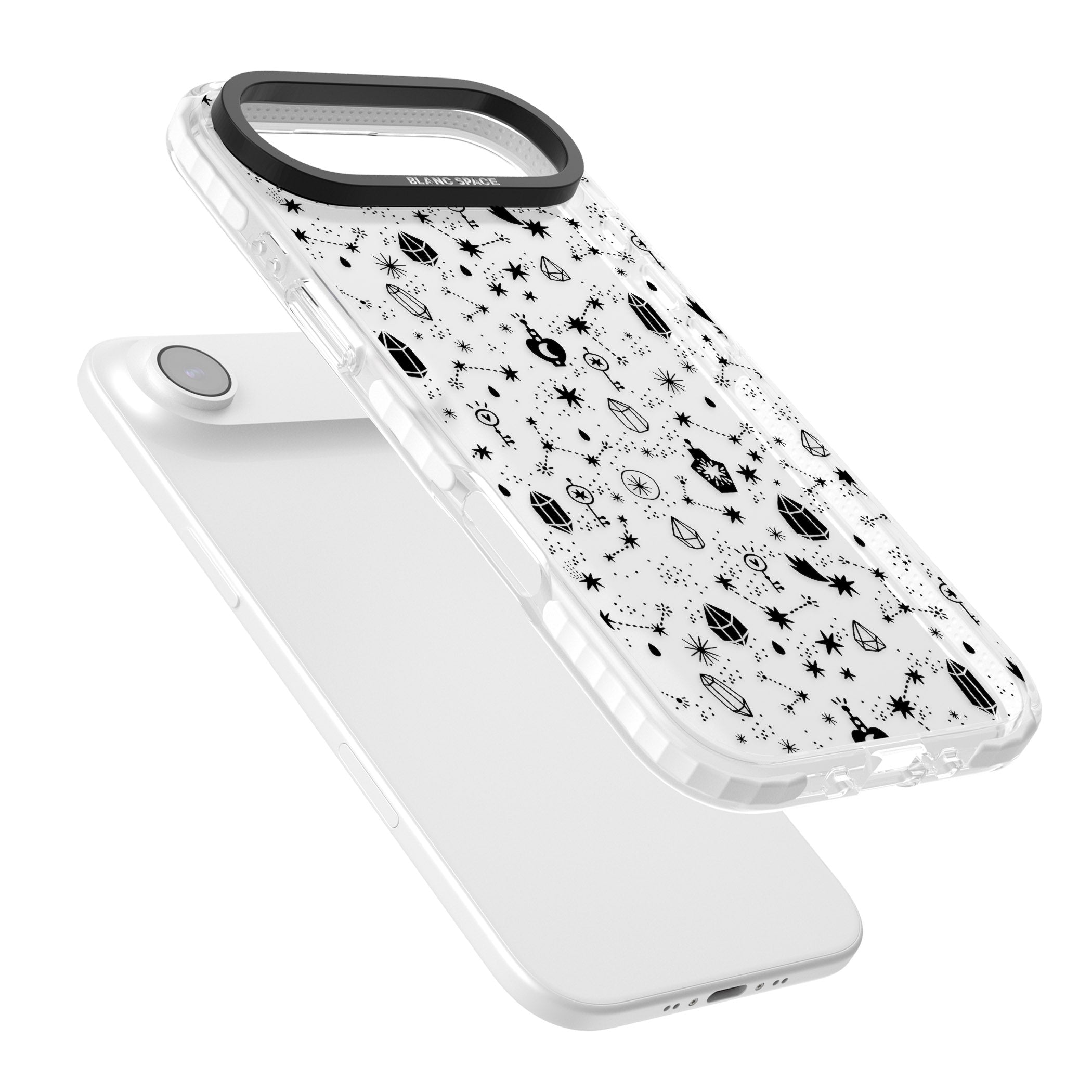 Black Cosmic Crystal iPhone 17 Air Impact Clear Phone Case Colours
