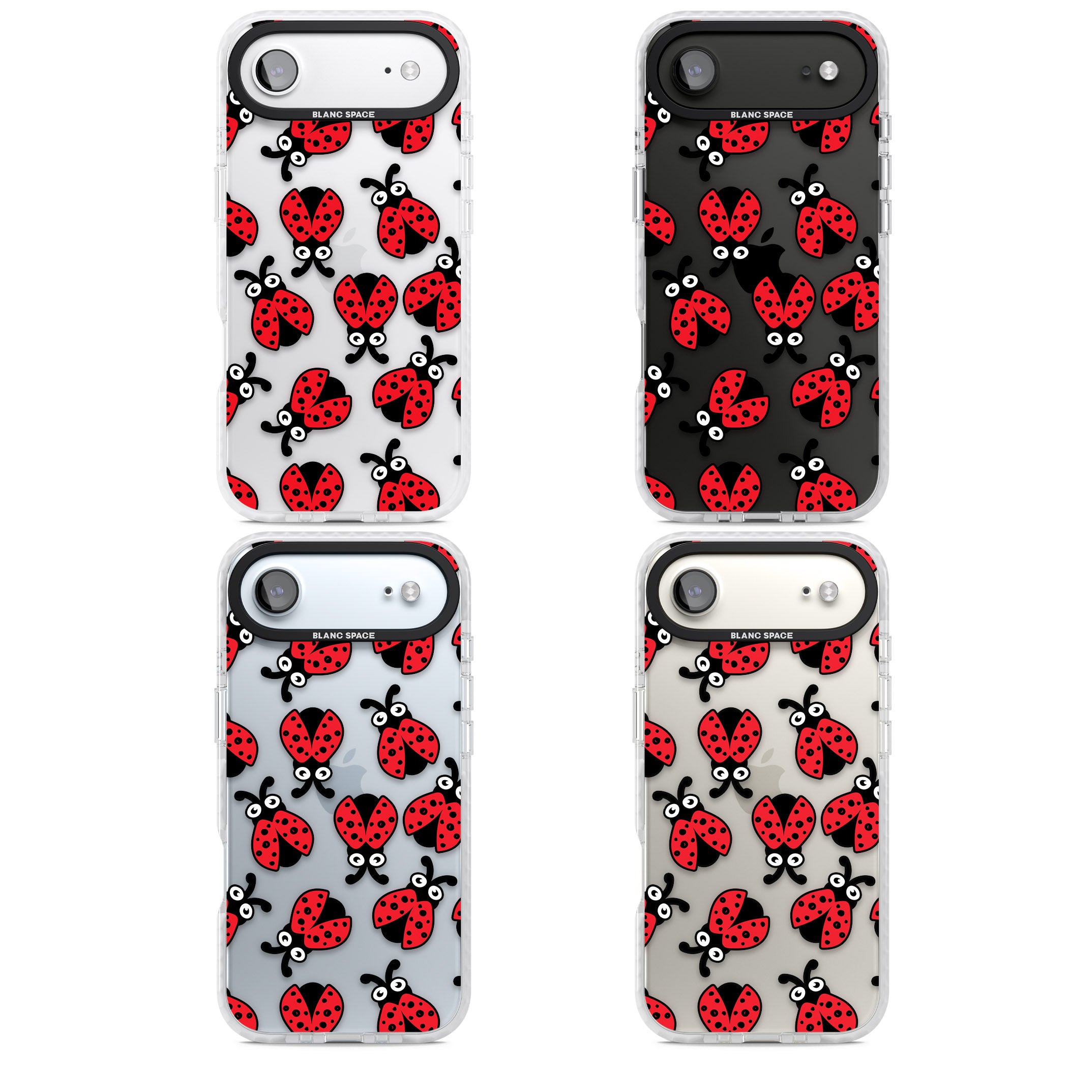 Ladybug Pattern iPhone 17 Air Impact Clear Phone Case APT Impact Protection