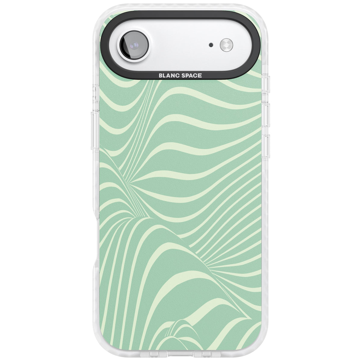 Mint Green Distorted Line iPhone Air Impact Clear Phone Case front