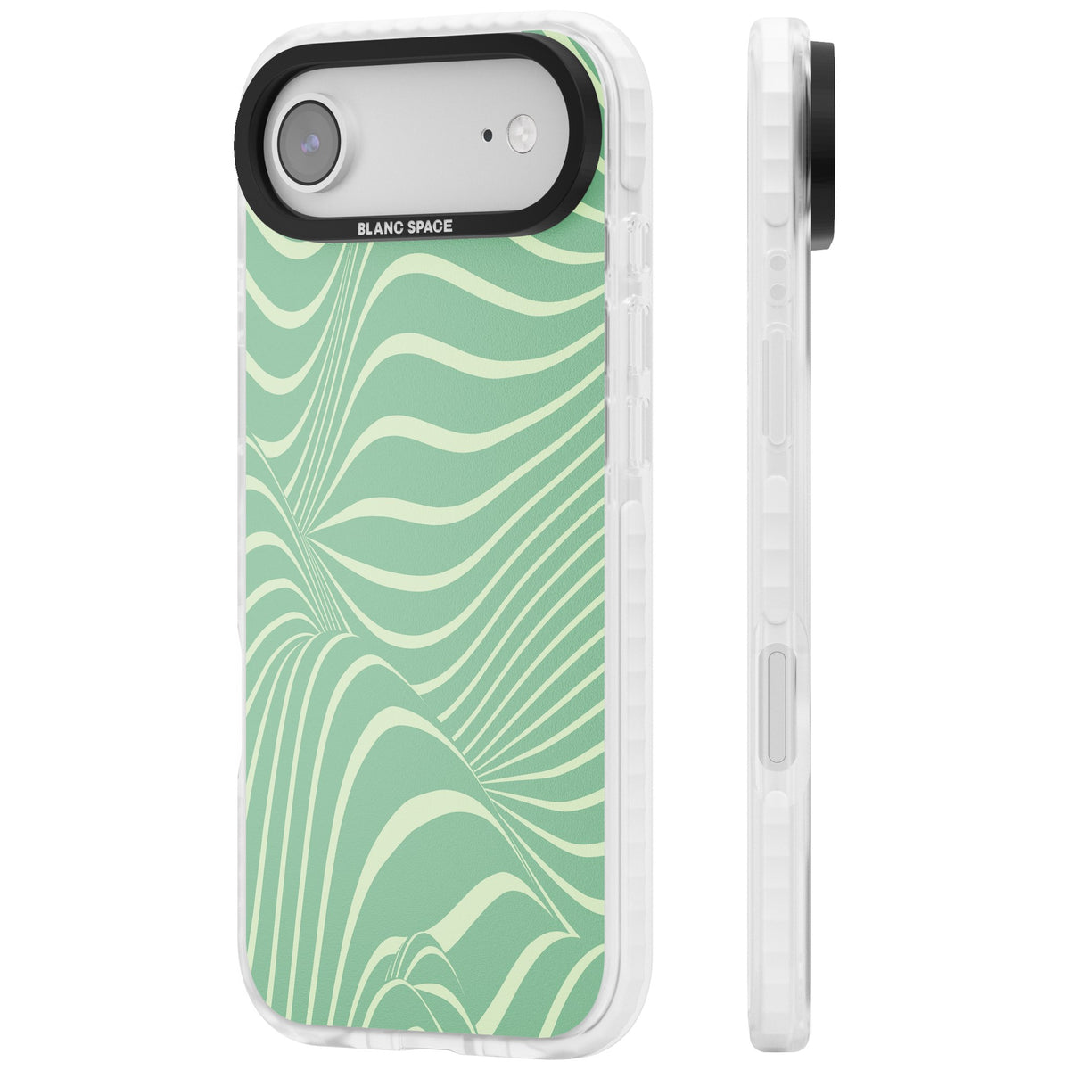Mint Green Distorted Line iPhone Air Impact Clear Phone Case side