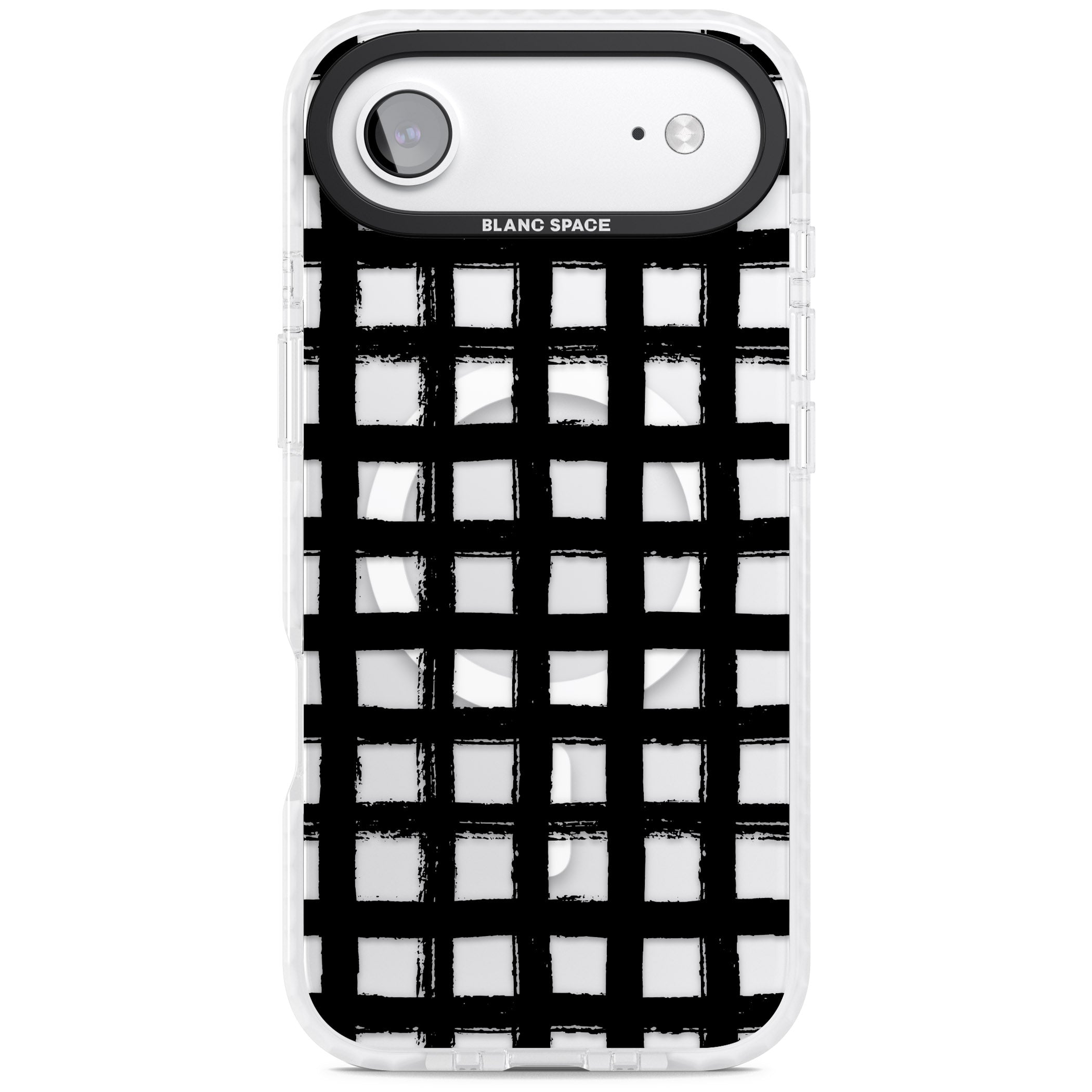 Messy Black Grid Clear iPhone 17 Air Impact Pro Clear Phone Case