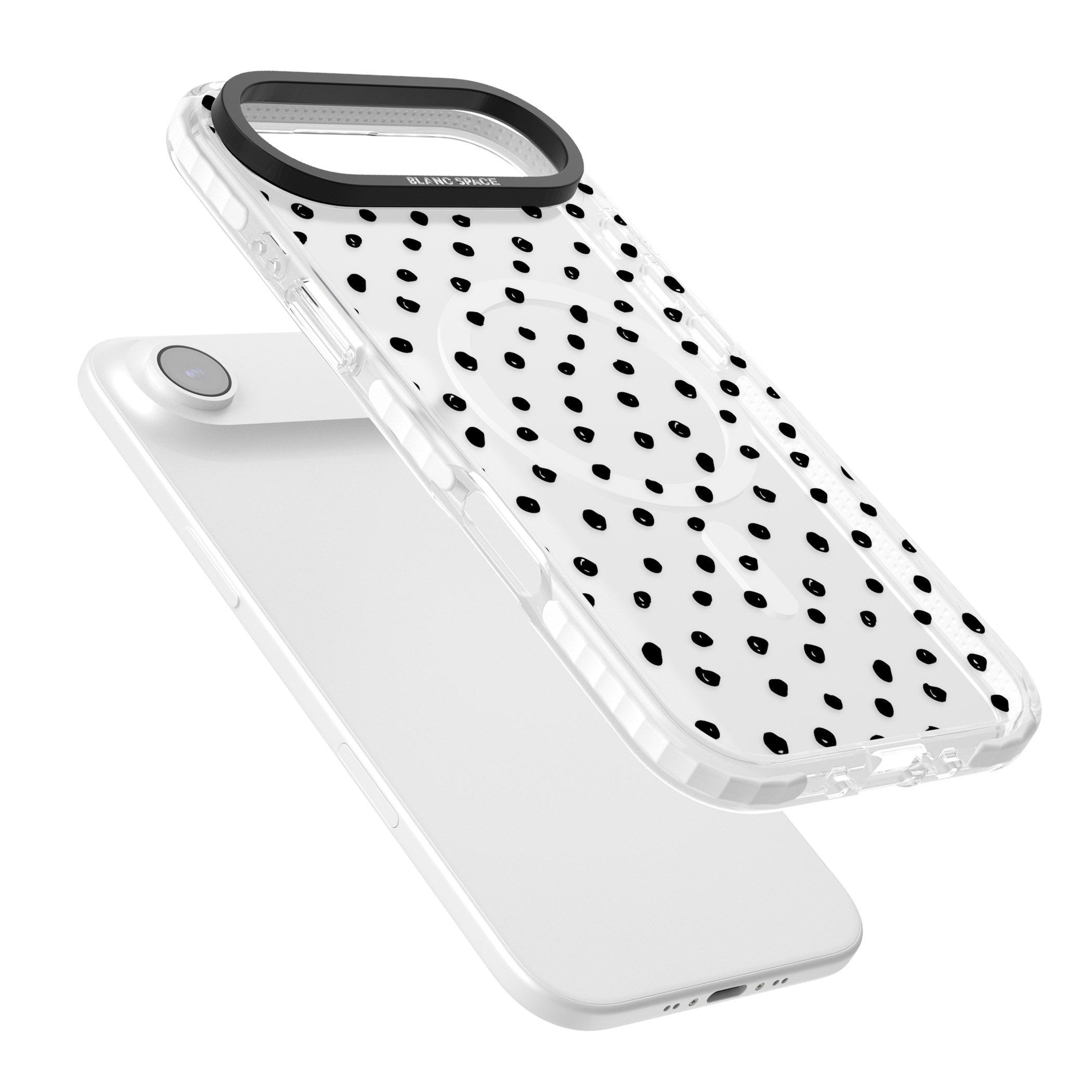 Messy Black Dot Pattern iPhone 17 Air Impact Pro Clear Phone Case Colours