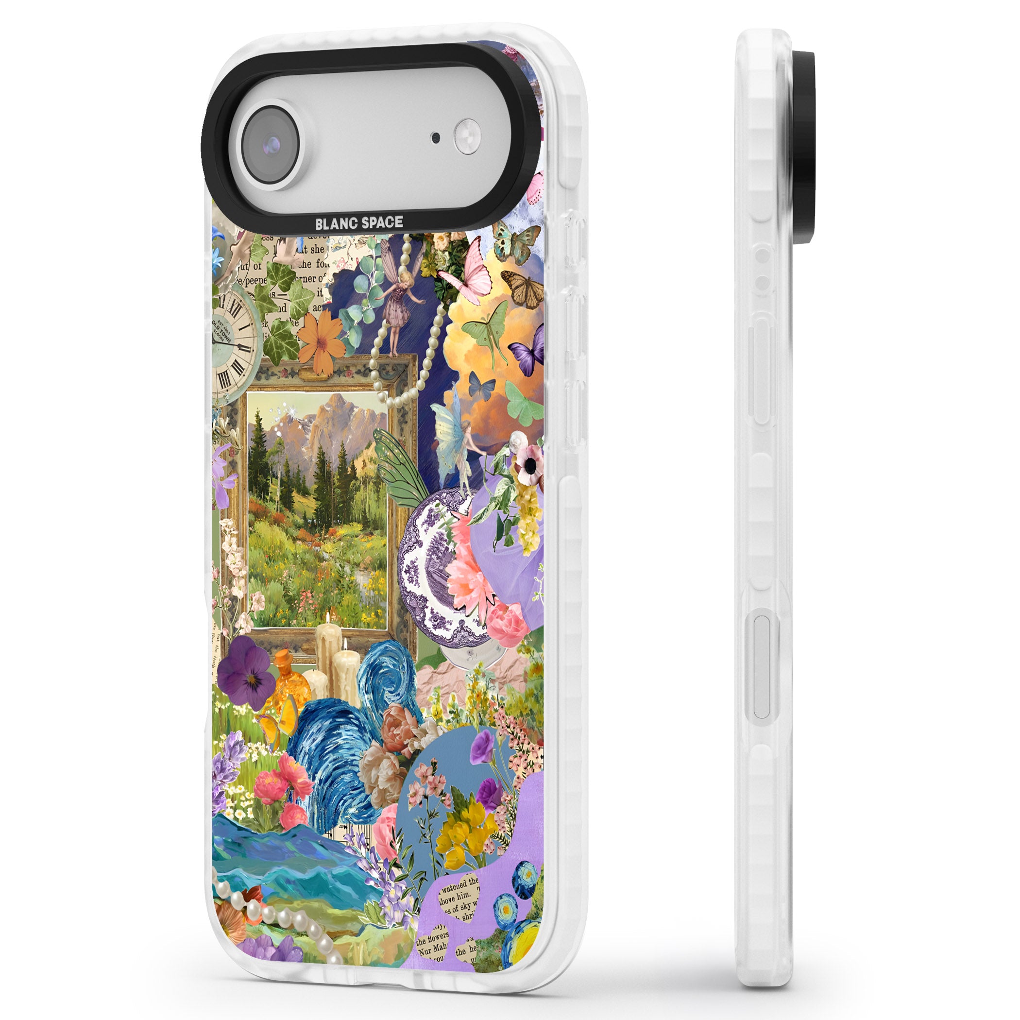 Vibrant Whimsy Collage iPhone 17 Air Impact Pro Clear Phone Case Side Profile