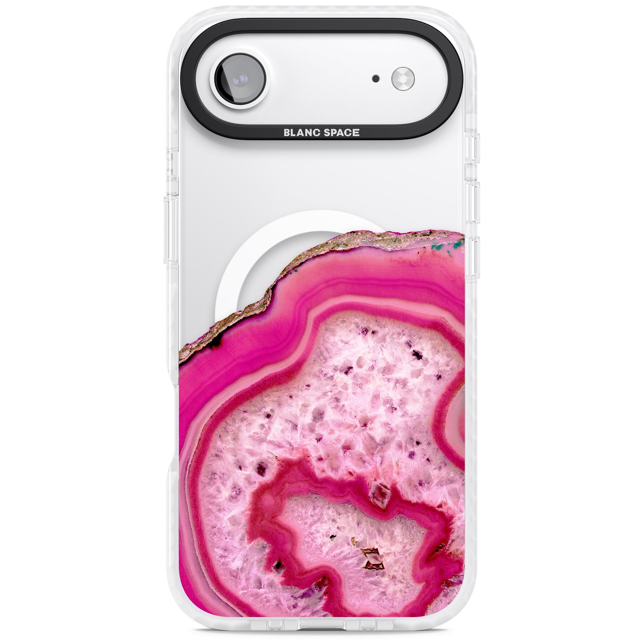 Pink Geode Crystal iPhone 17 Air Impact Pro Clear Phone Case