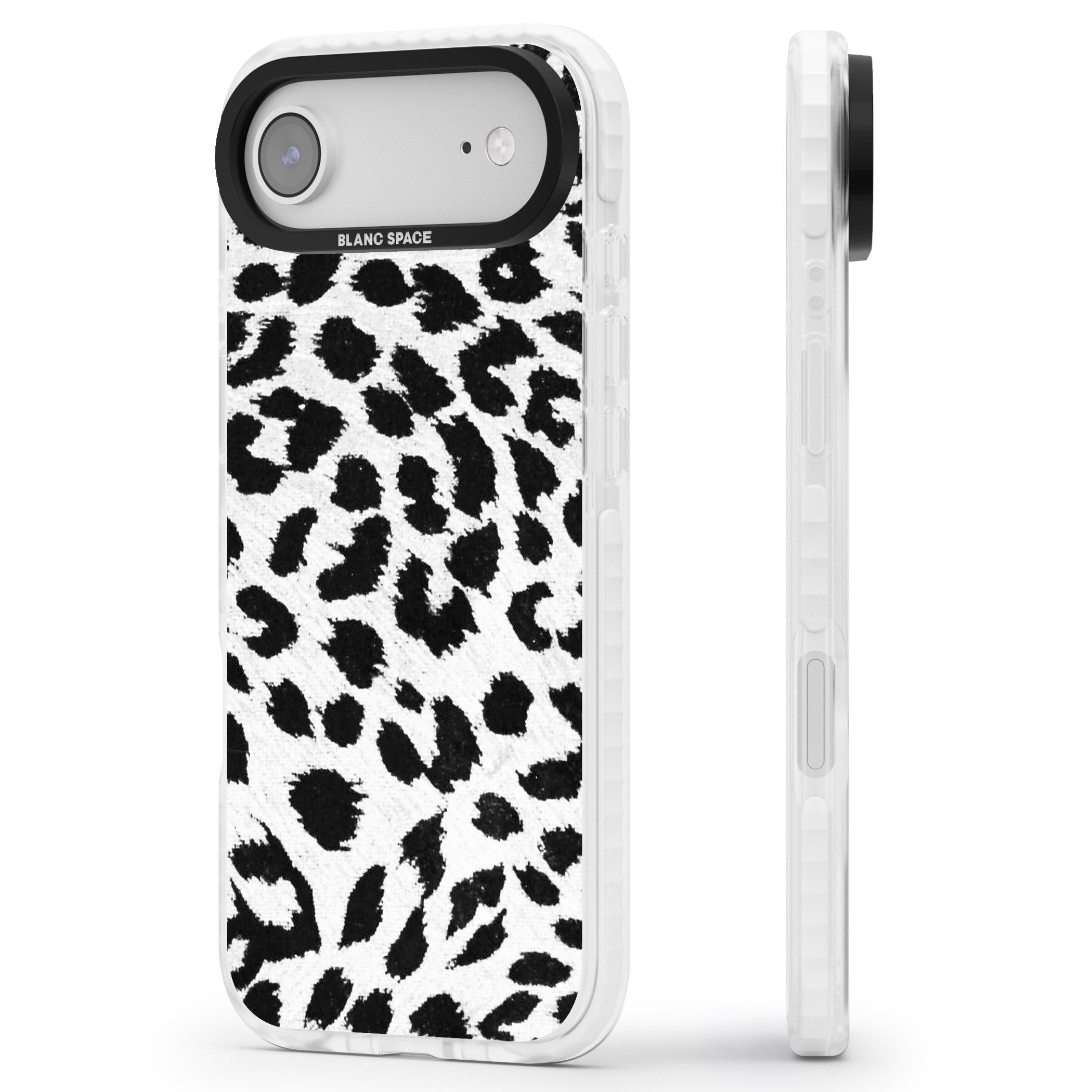 Rar Leopard Print White iPhone 17 Air Impact Pro Clear Phone Case Side Profile